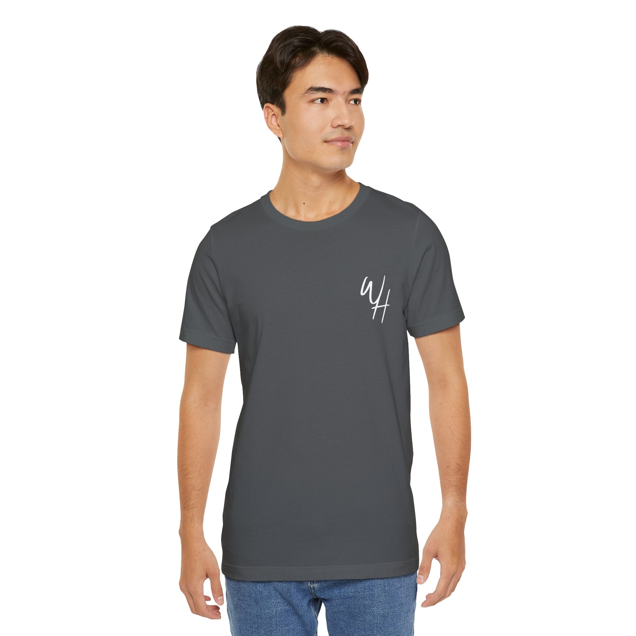 Unisex Short Sleeve T-Shirt, White Logo (Front/Back Designs)