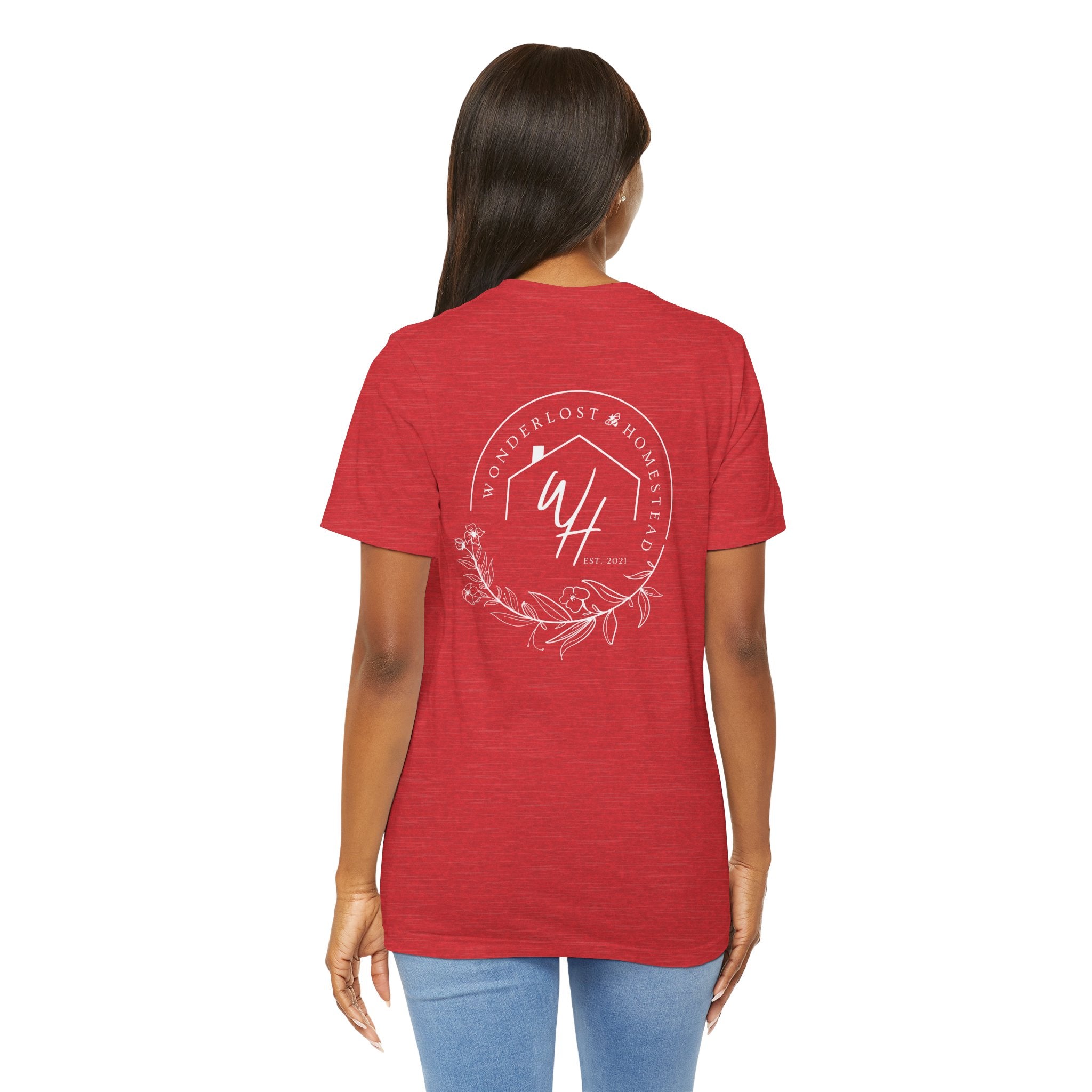 Unisex Short Sleeve T-Shirt, White Logo (Front/Back Designs)