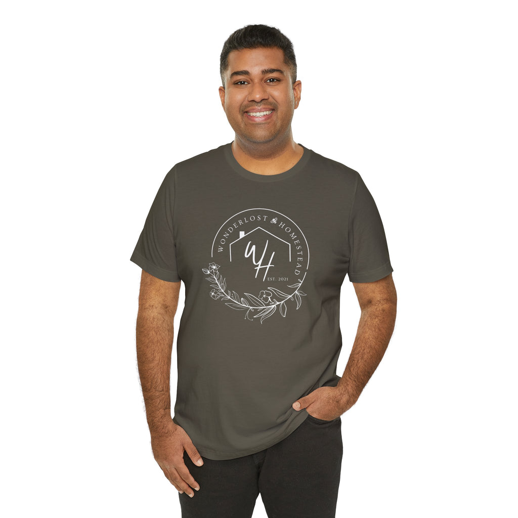 Unisex Short Sleeve T-Shirt, White Logo