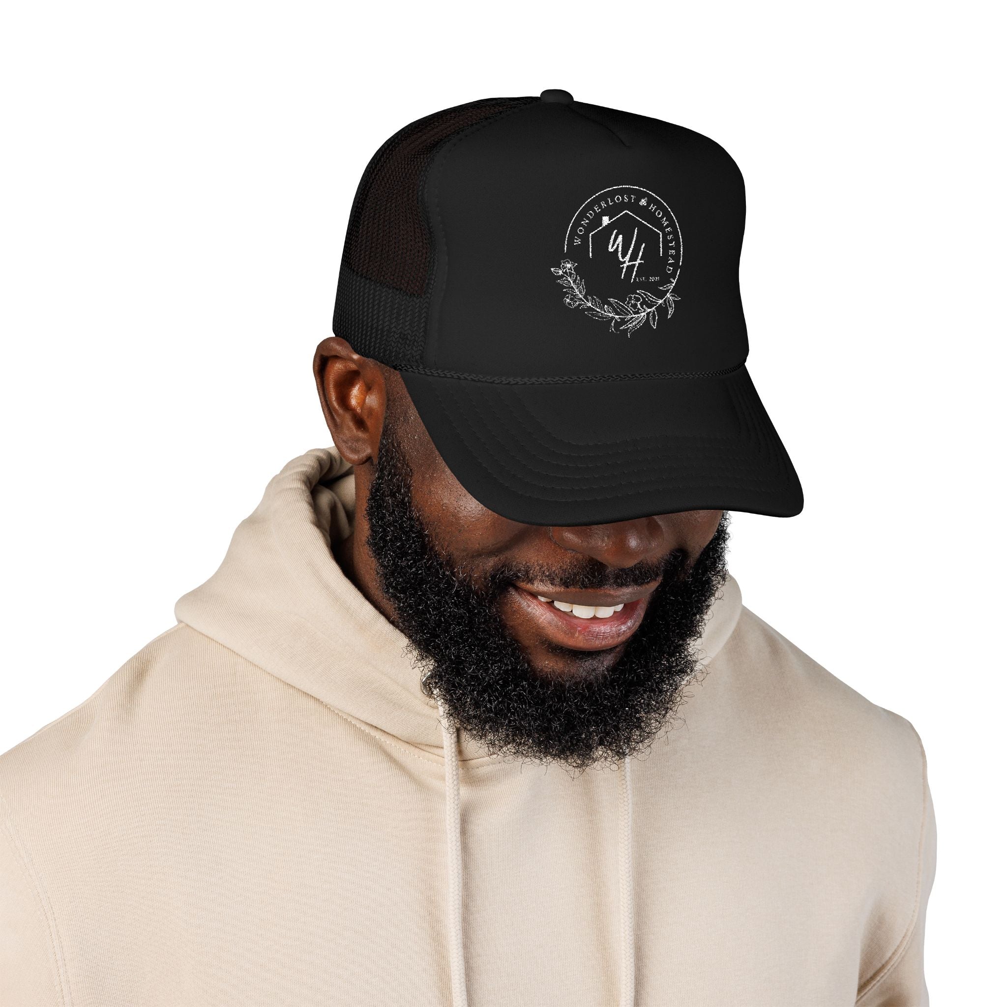 Foam Trucker Hat, White Logo
