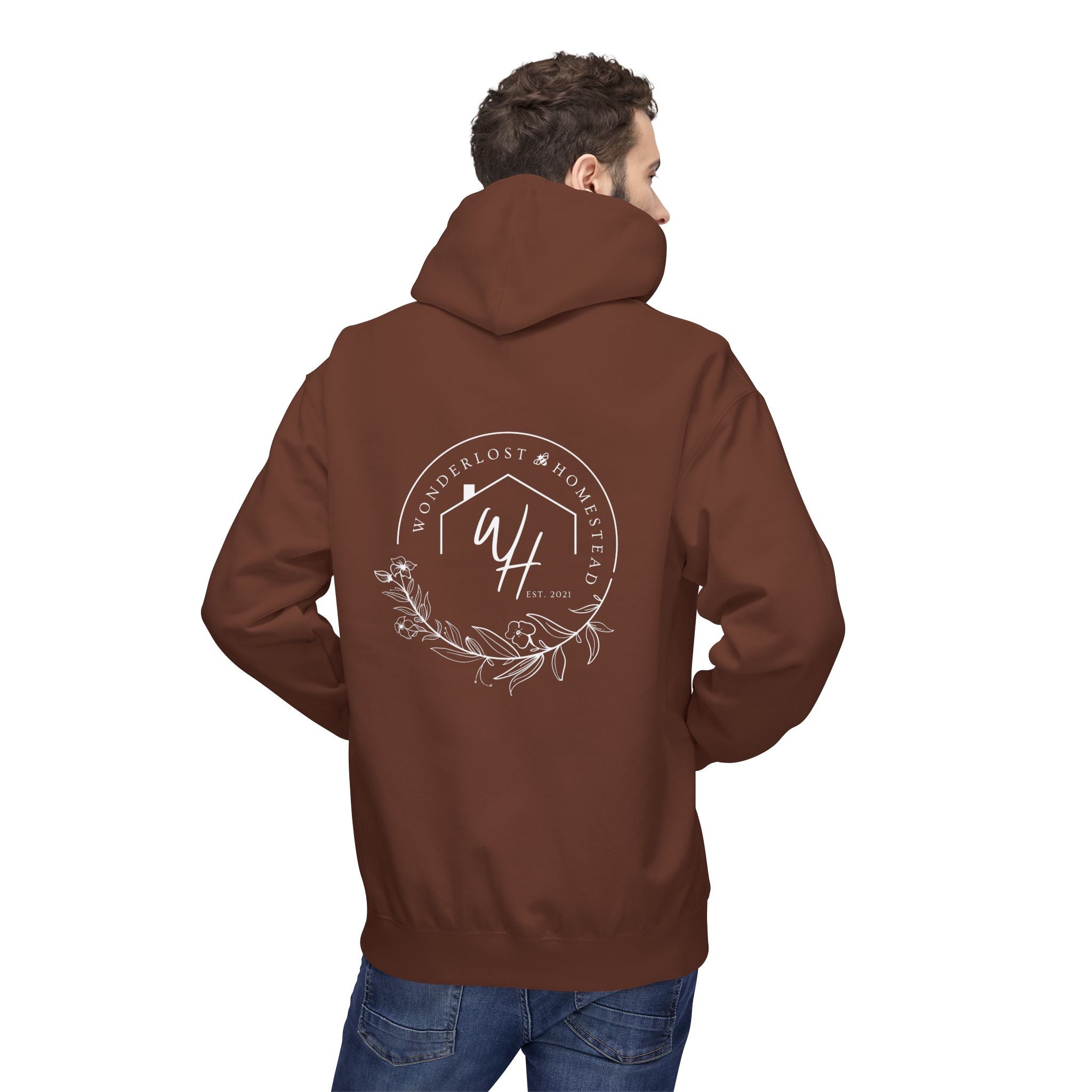 Unisex Hoodie, White Logo (Front/Back Designs)