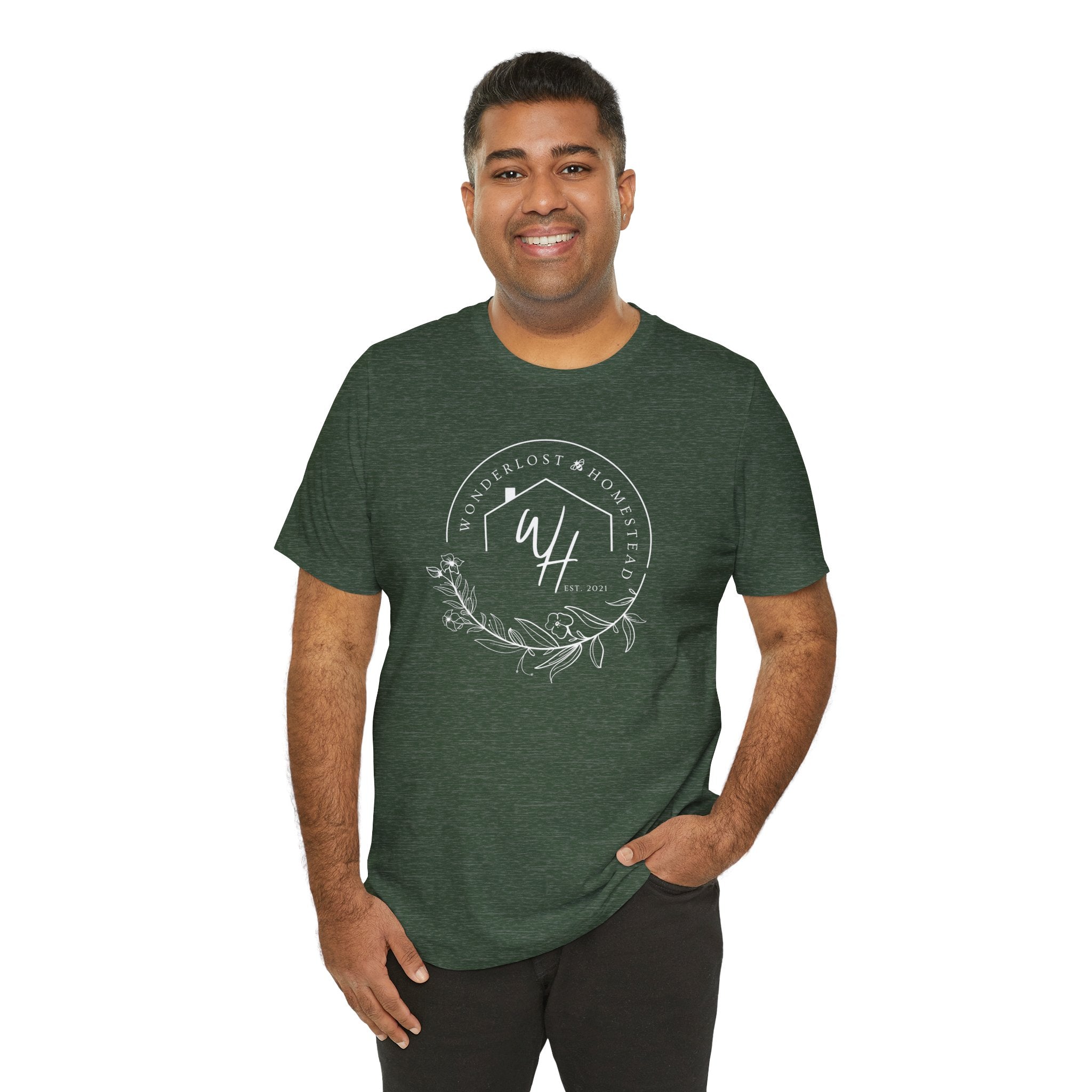 Unisex Short Sleeve T-Shirt, White Logo