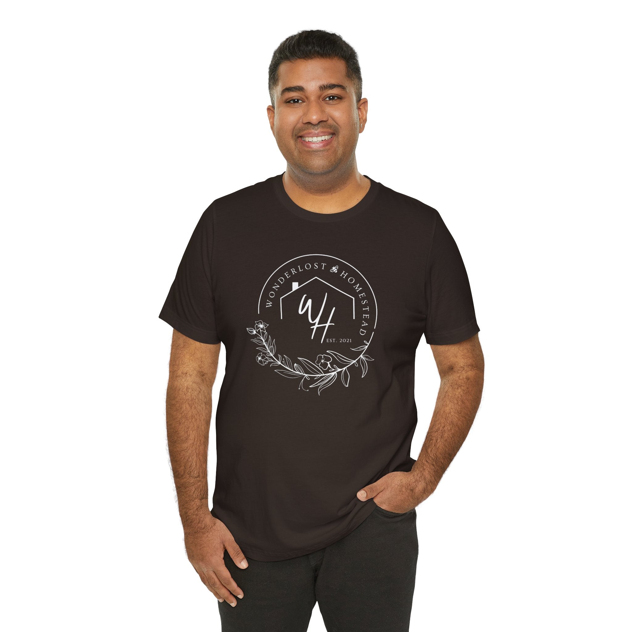 Unisex Short Sleeve T-Shirt, White Logo