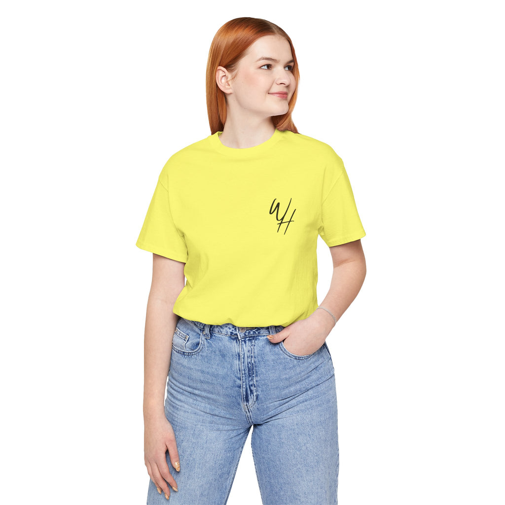 Unisex Short Sleeve T-Shirt, Black Logo (Front/Back Designs)