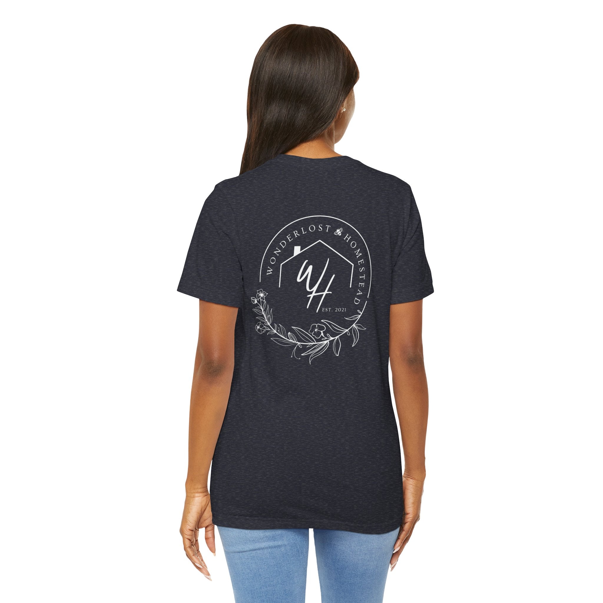 Unisex Short Sleeve T-Shirt, White Logo (Front/Back Designs)
