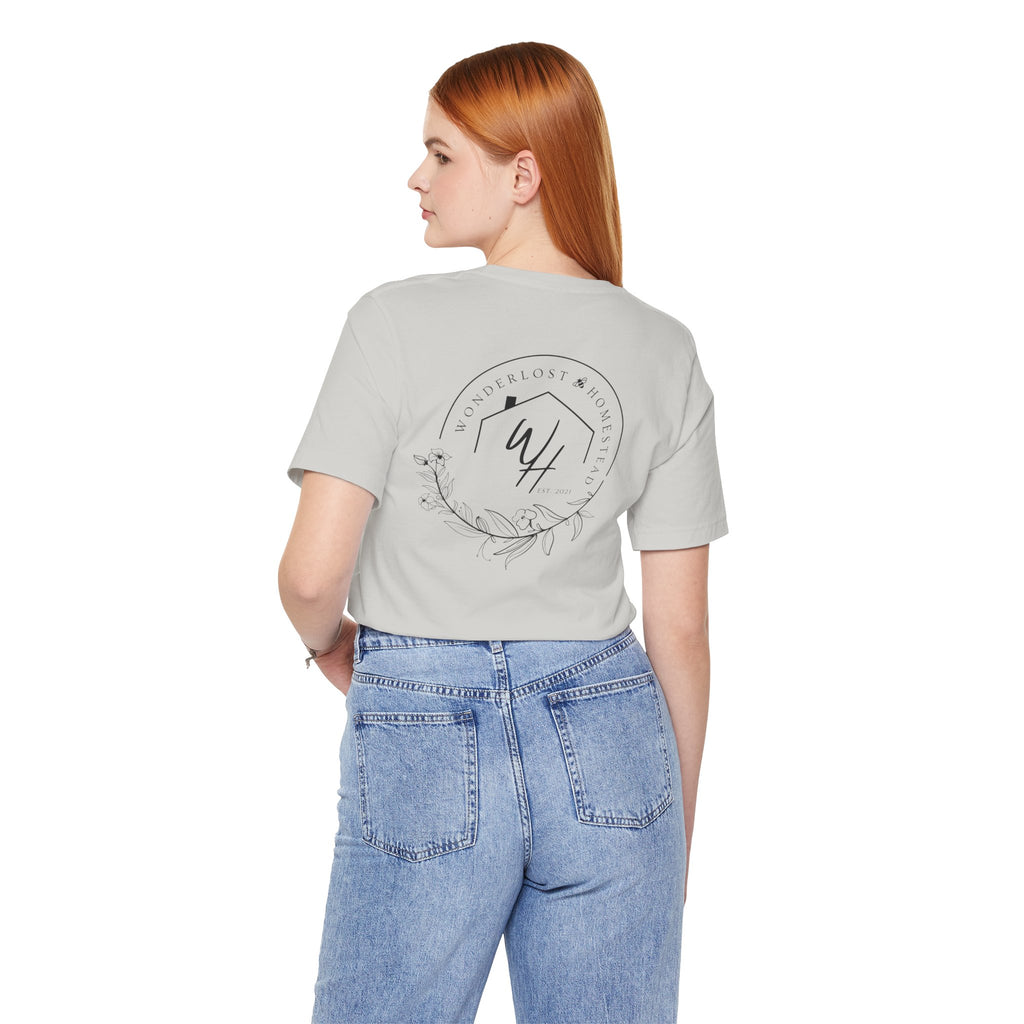 Unisex Short Sleeve T-Shirt, Black Logo (Front/Back Designs)