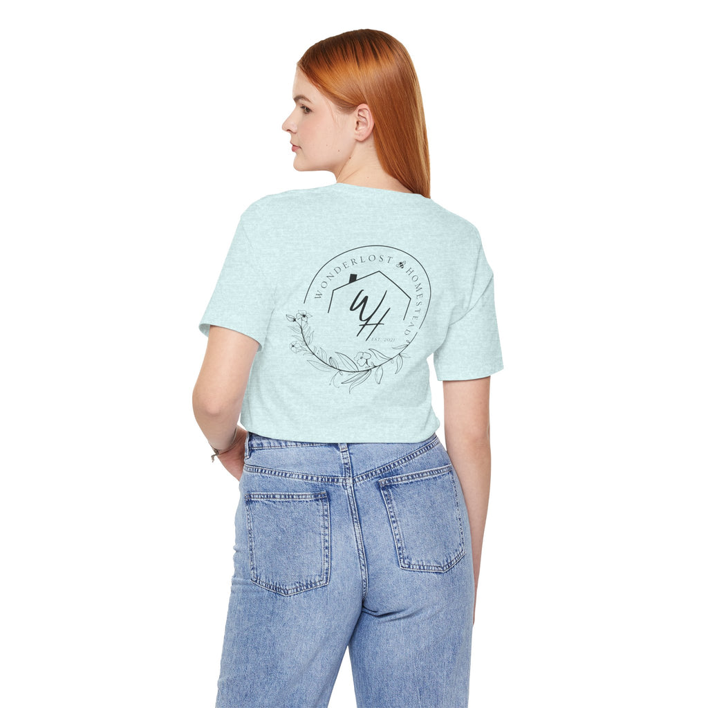 Unisex Short Sleeve T-Shirt, Black Logo (Front/Back Designs)