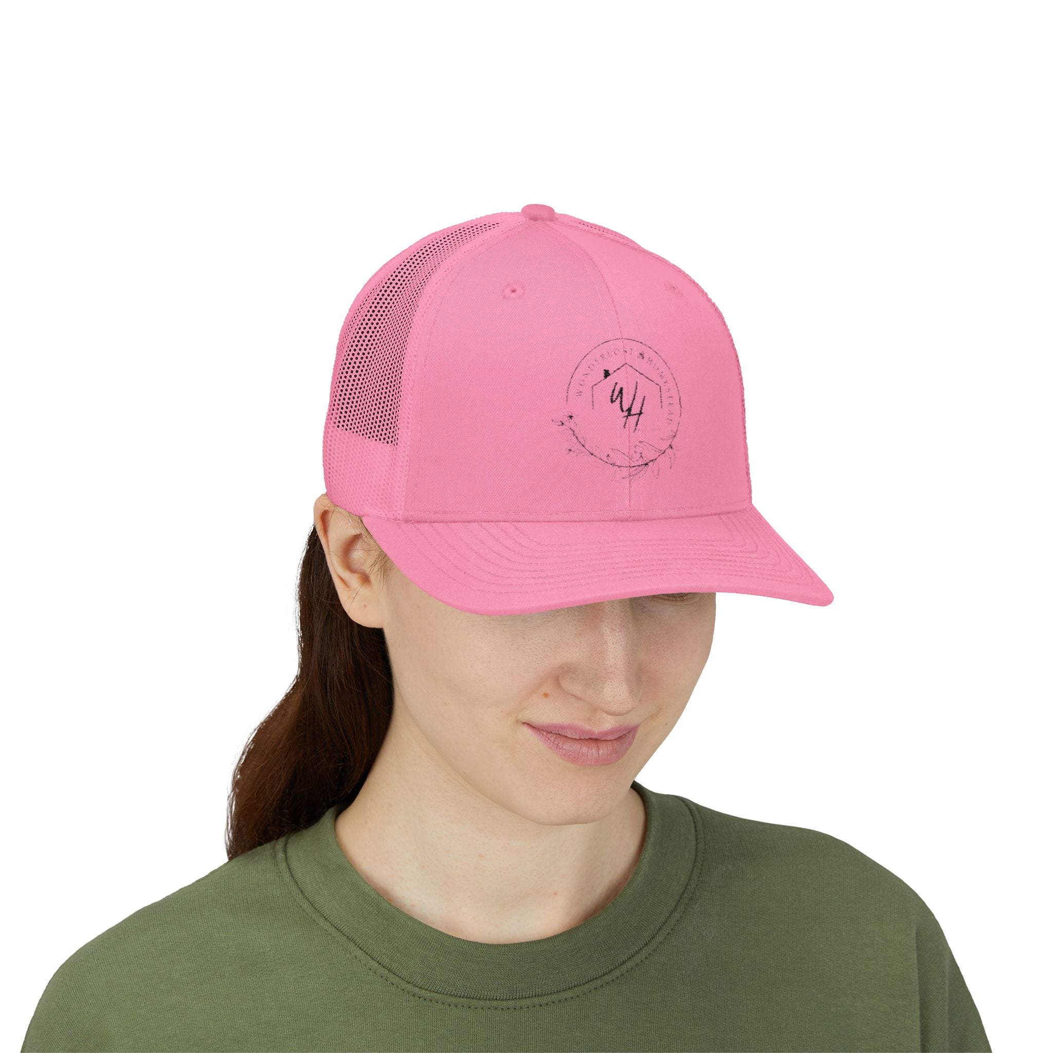 Snapback Trucker Cap, Black Logo
