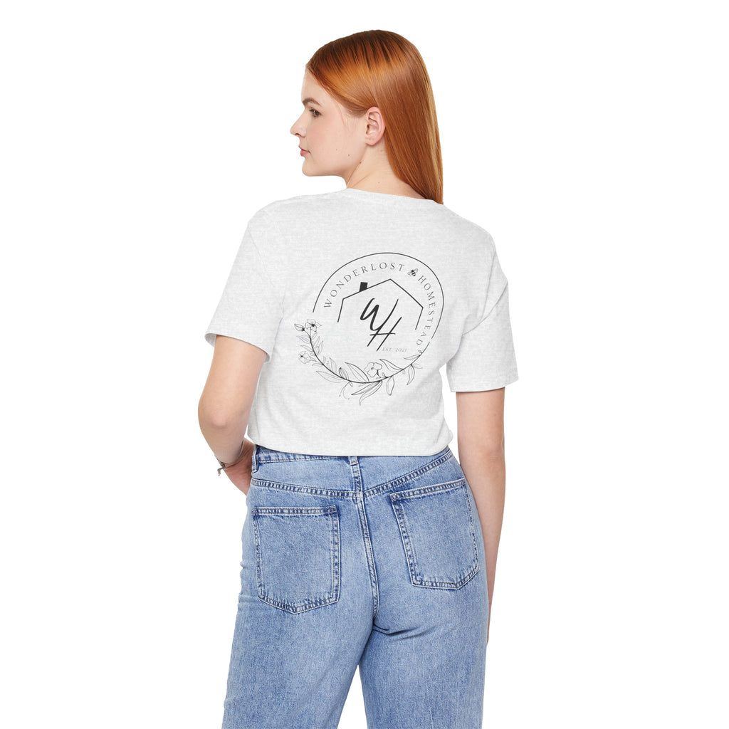 Unisex Short Sleeve T-Shirt, Black Logo (Front/Back Designs)