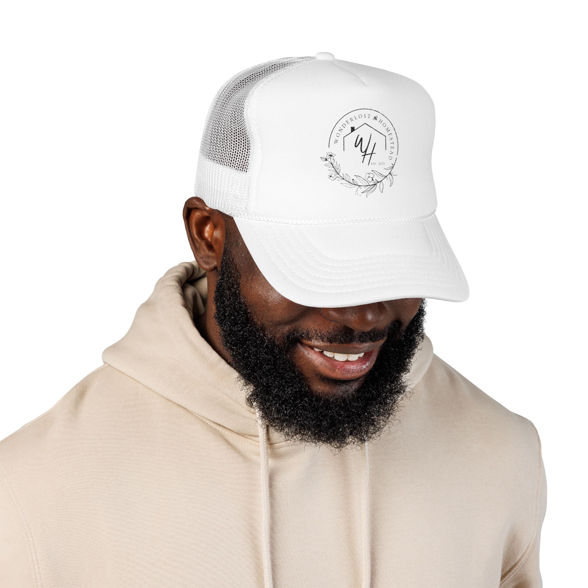 Foam Trucker Hat, Black Logo