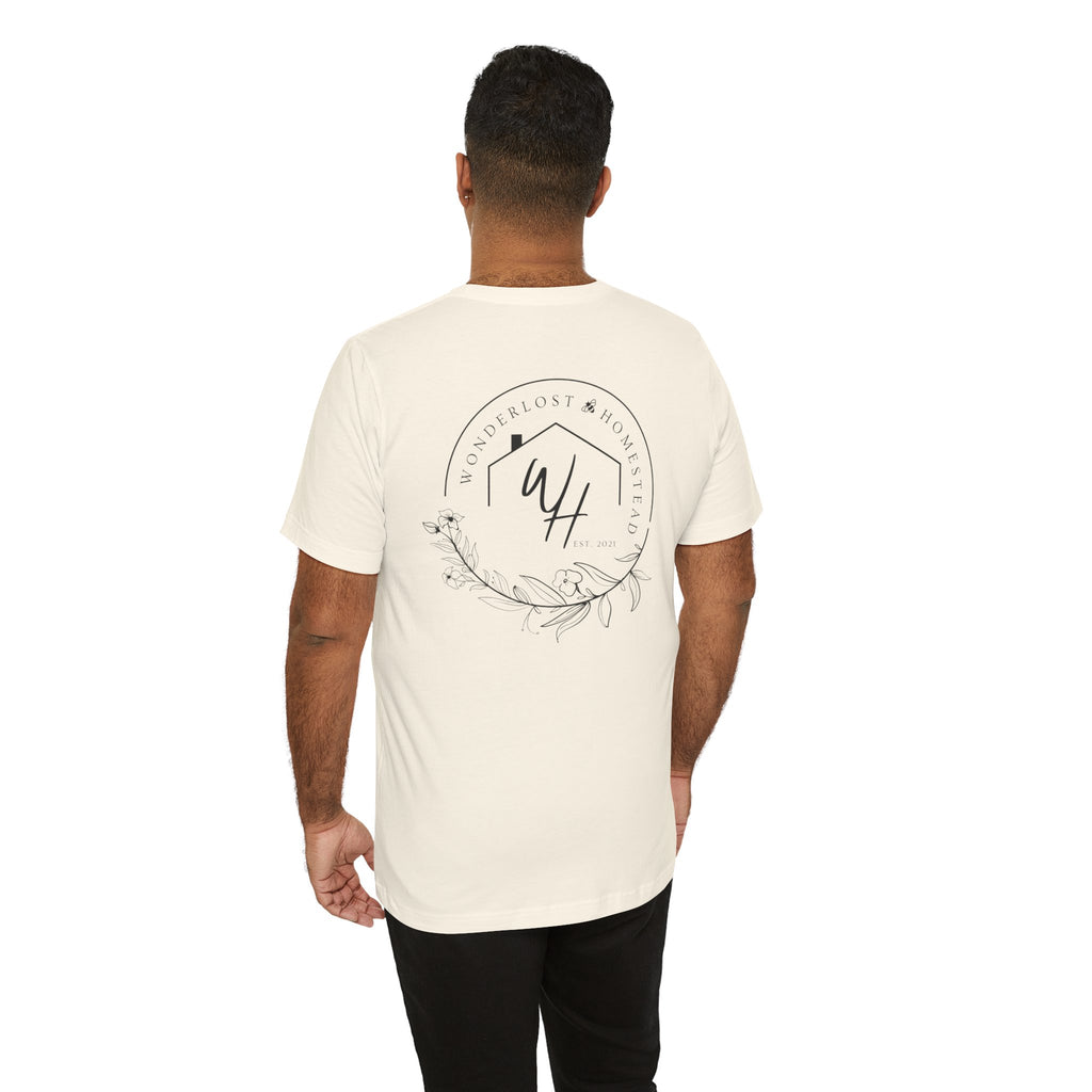 Unisex Short Sleeve T-Shirt, Black Logo (Front/Back Designs)