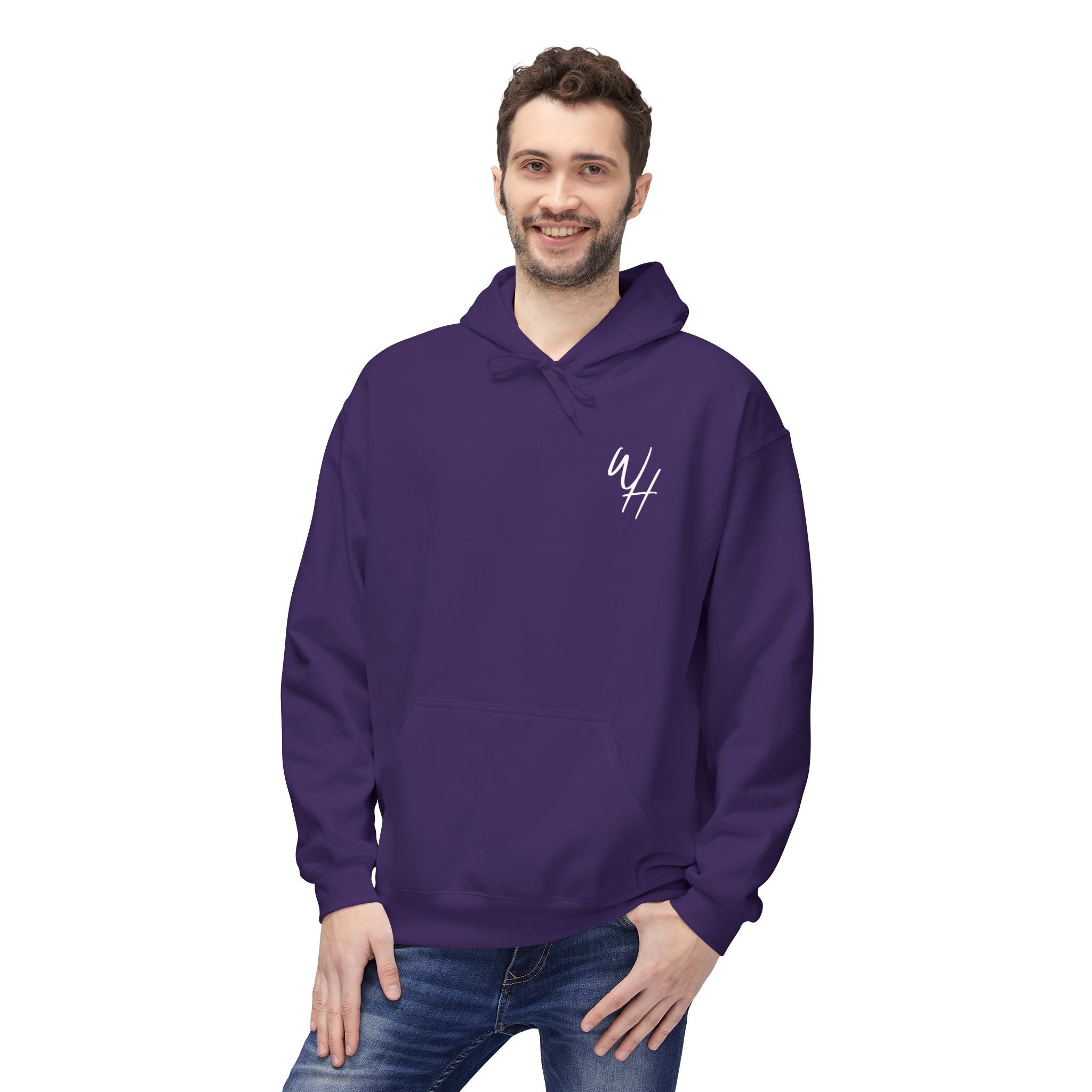 Unisex Hoodie, White Logo (Front/Back Designs)
