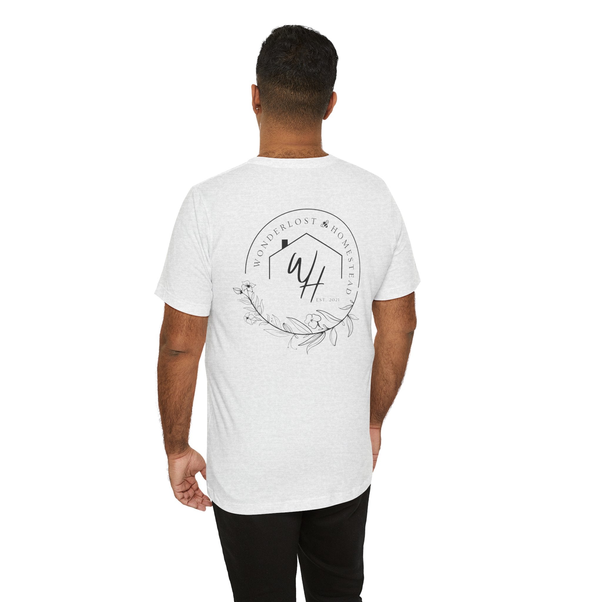 Unisex Short Sleeve T-Shirt, Black Logo (Front/Back Designs)