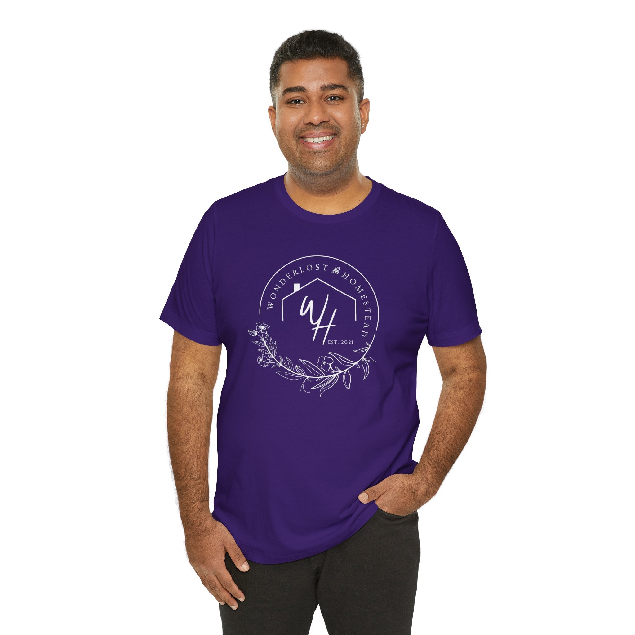 Unisex Short Sleeve T-Shirt, White Logo