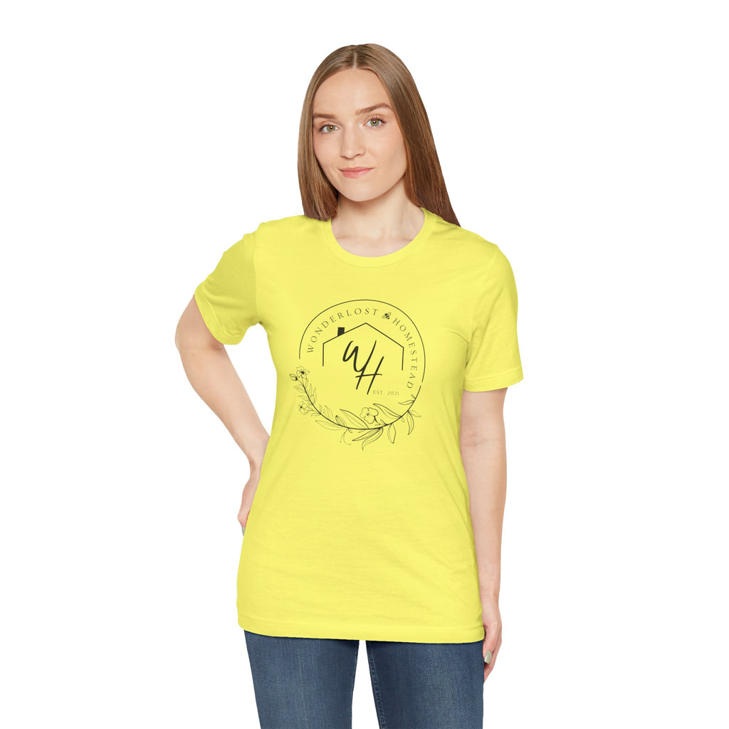 Unisex Short Sleeve T-Shirt, Black Logo
