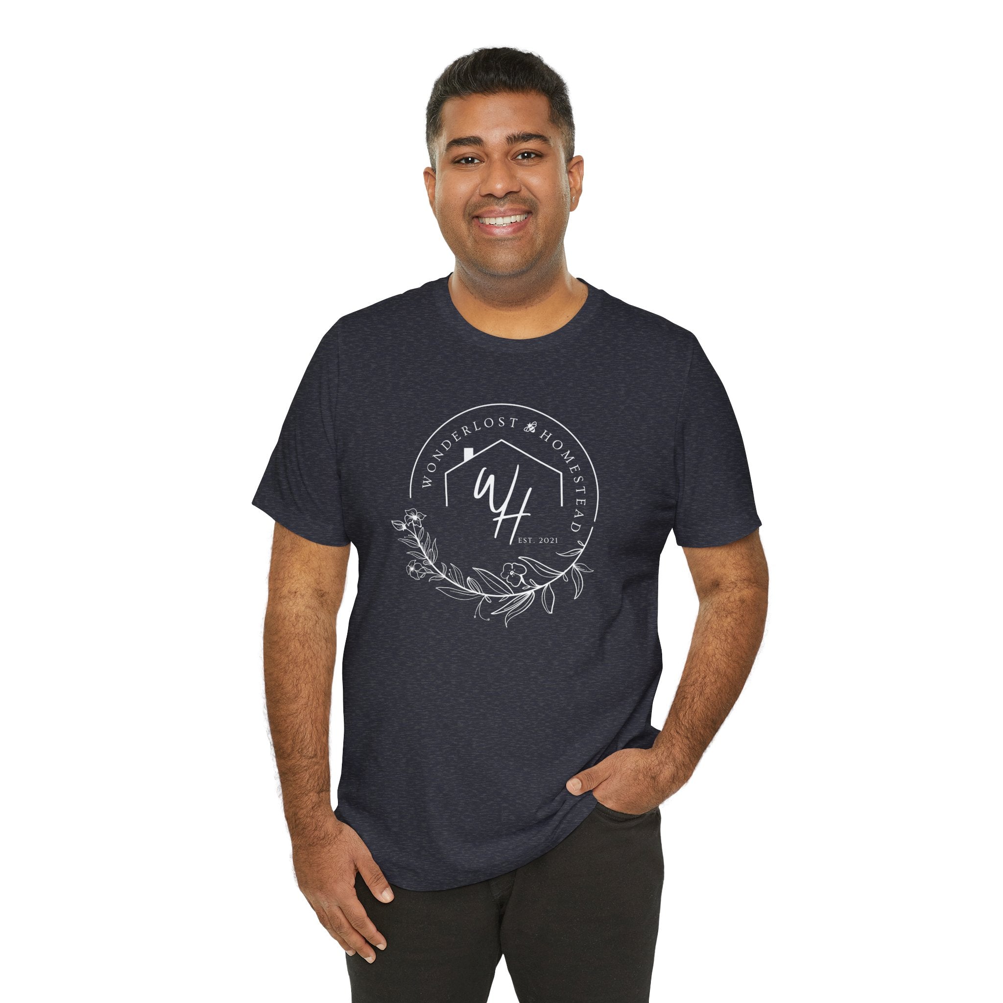 Unisex Short Sleeve T-Shirt, White Logo