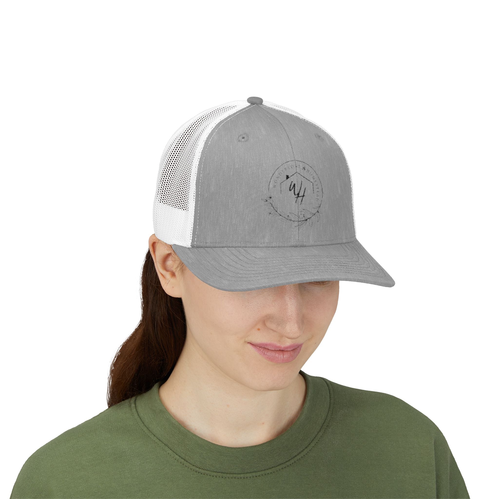 Snapback Trucker Cap, Black Logo