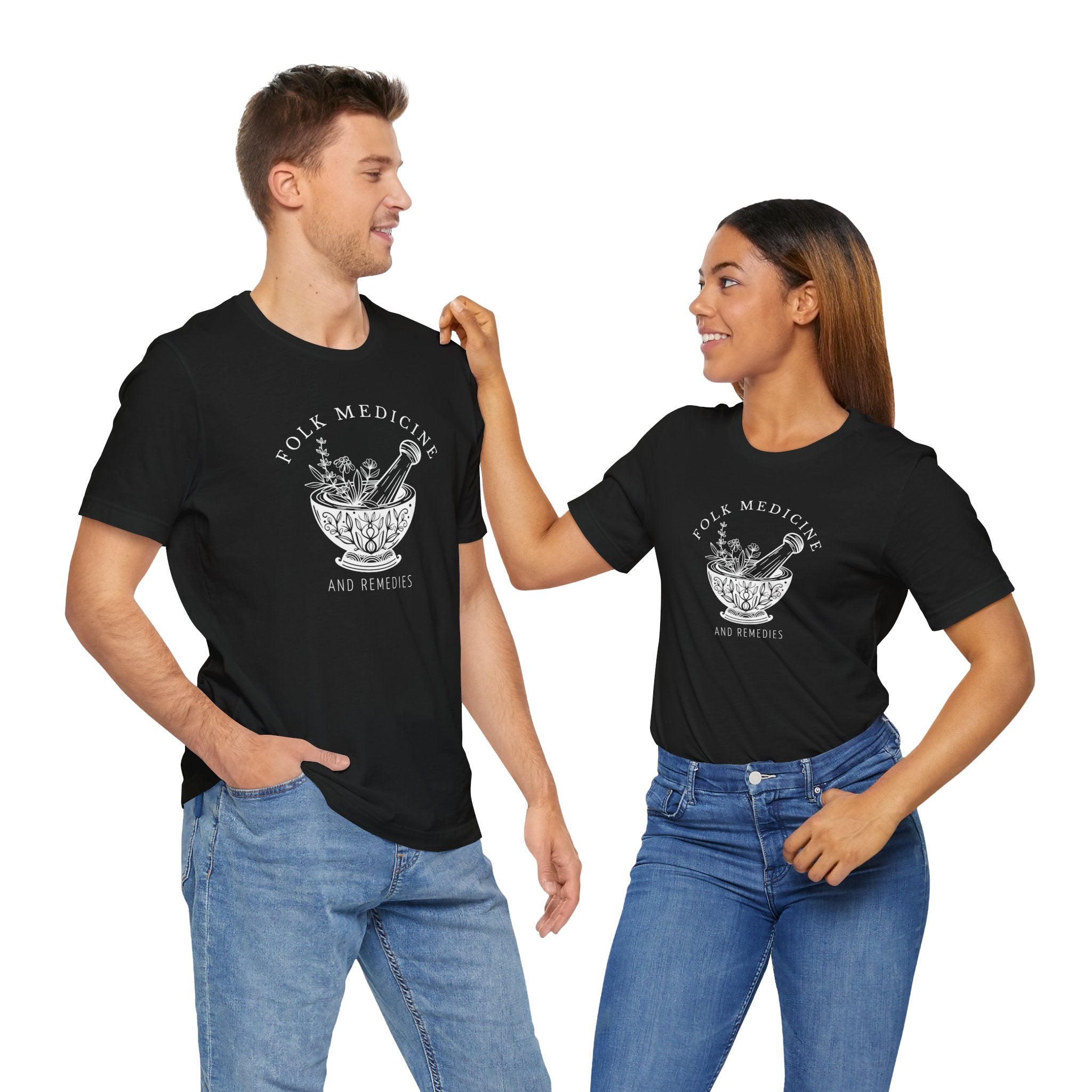 Unisex Short Sleeve T-Shirt, White Logo