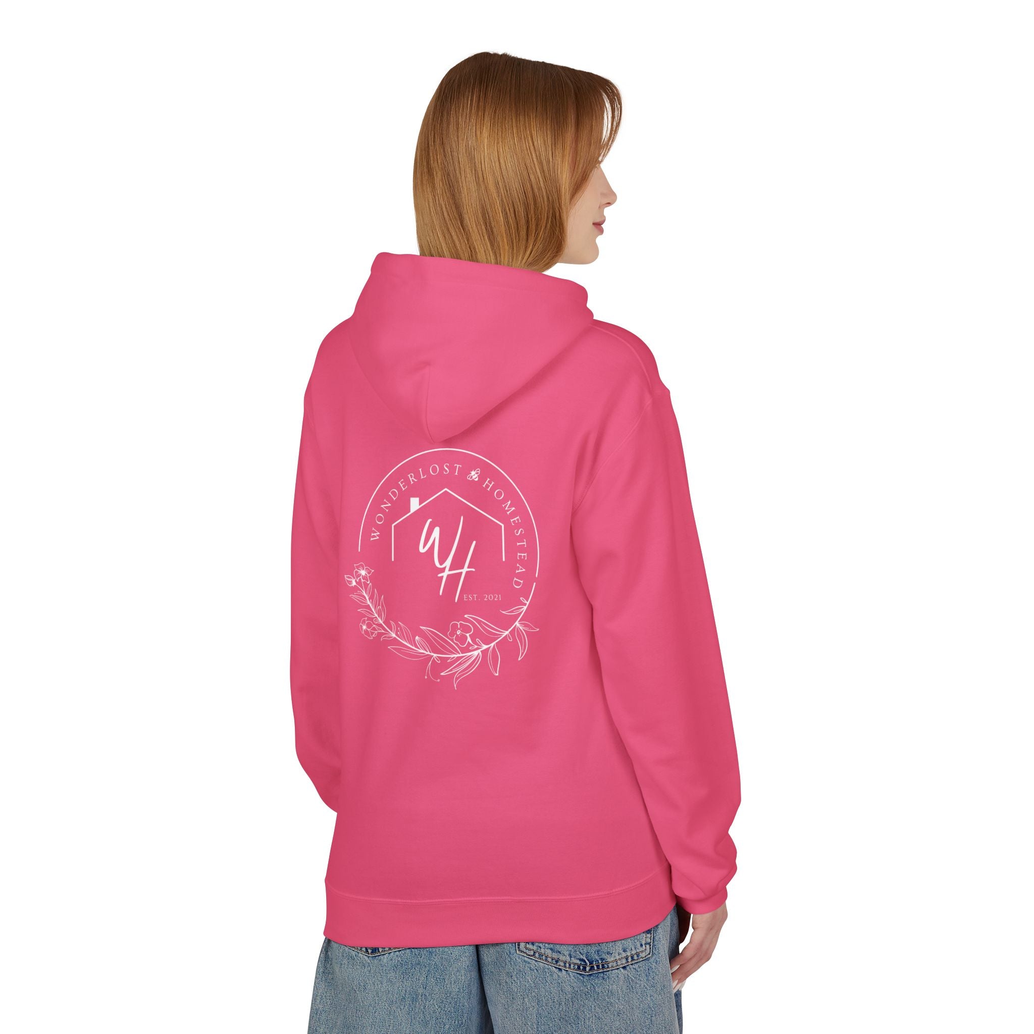 Unisex Hoodie, White Logo (Front/Back Designs)