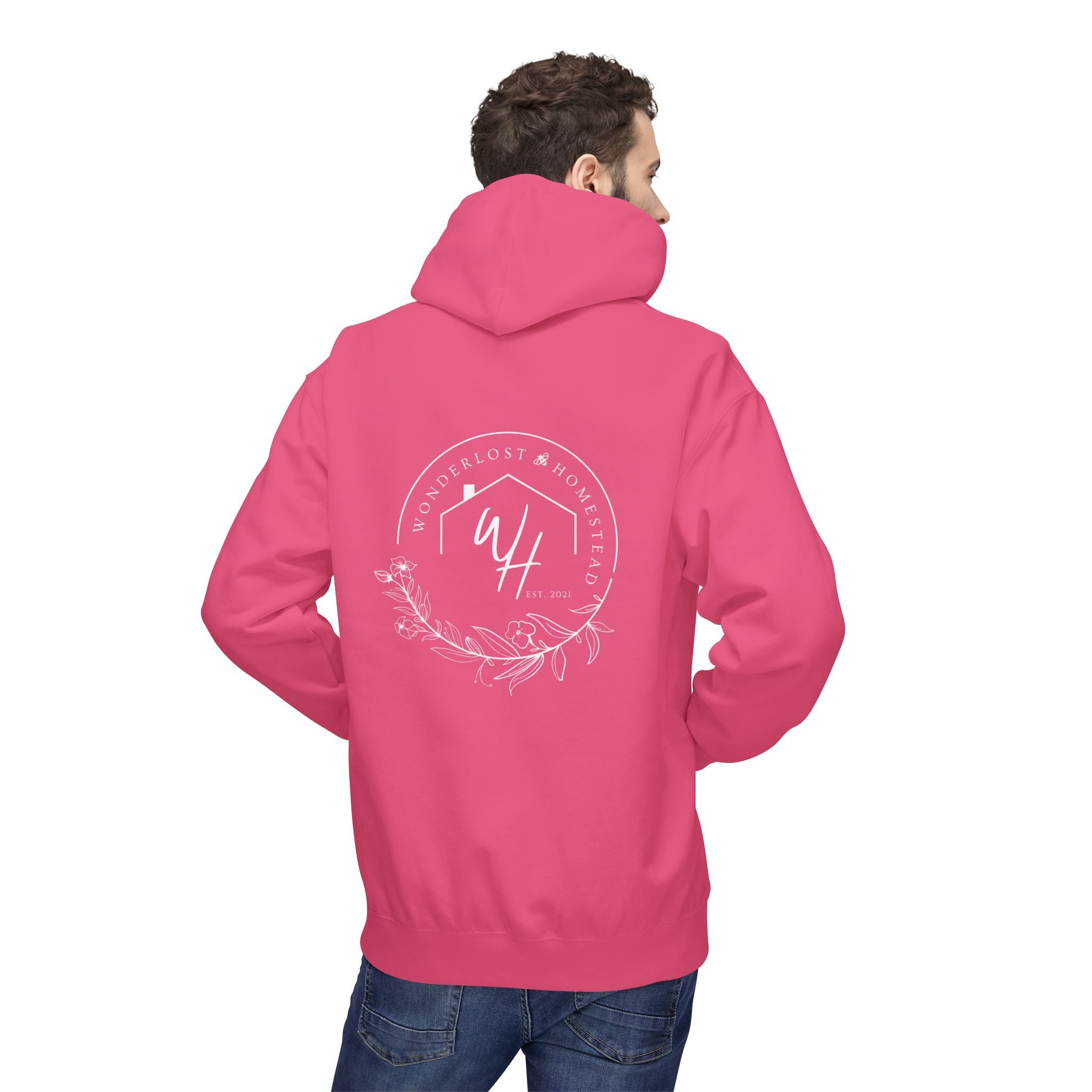 Unisex Hoodie, White Logo (Front/Back Designs)