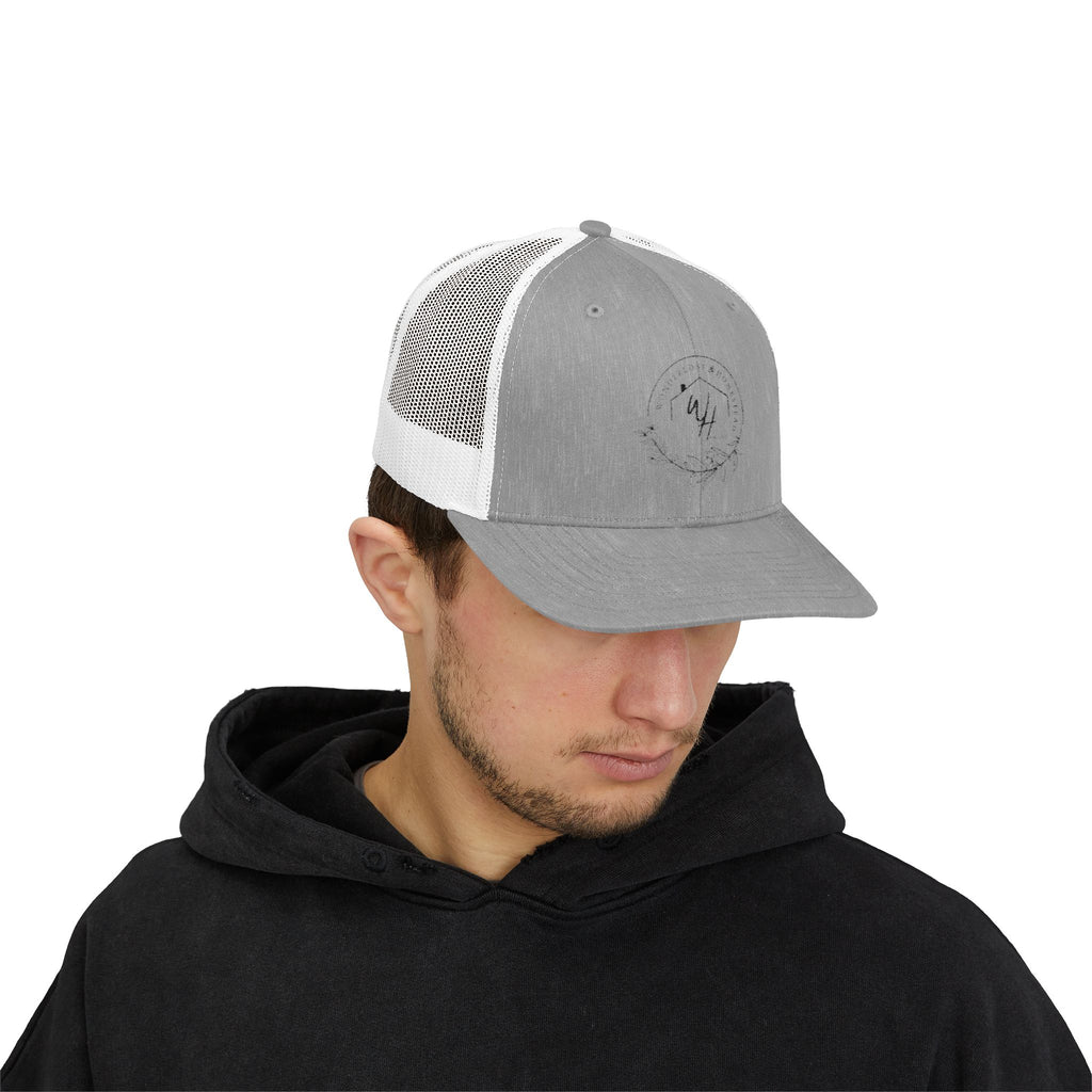 Snapback Trucker Cap, Black Logo
