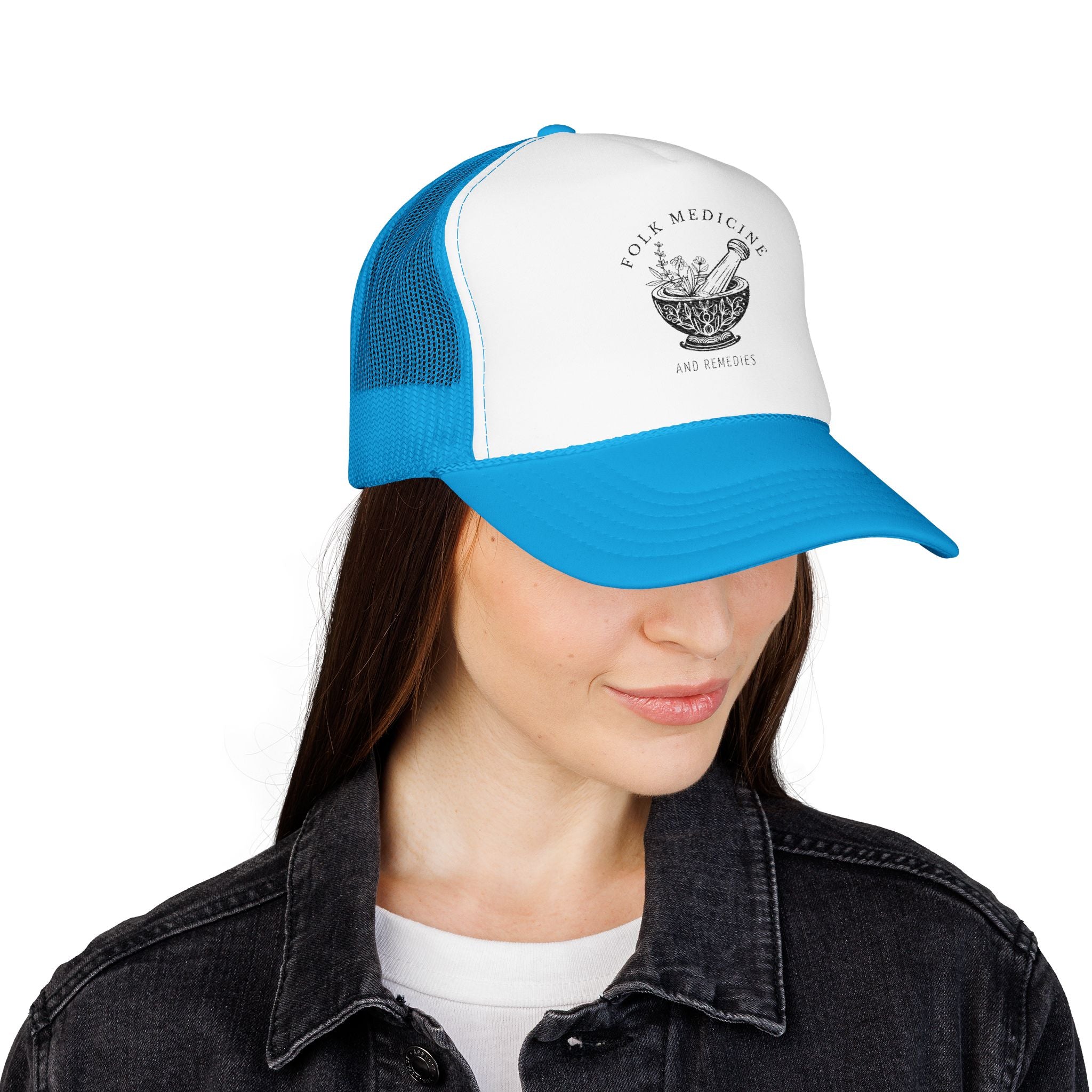Foam Trucker Hat, Black Logo