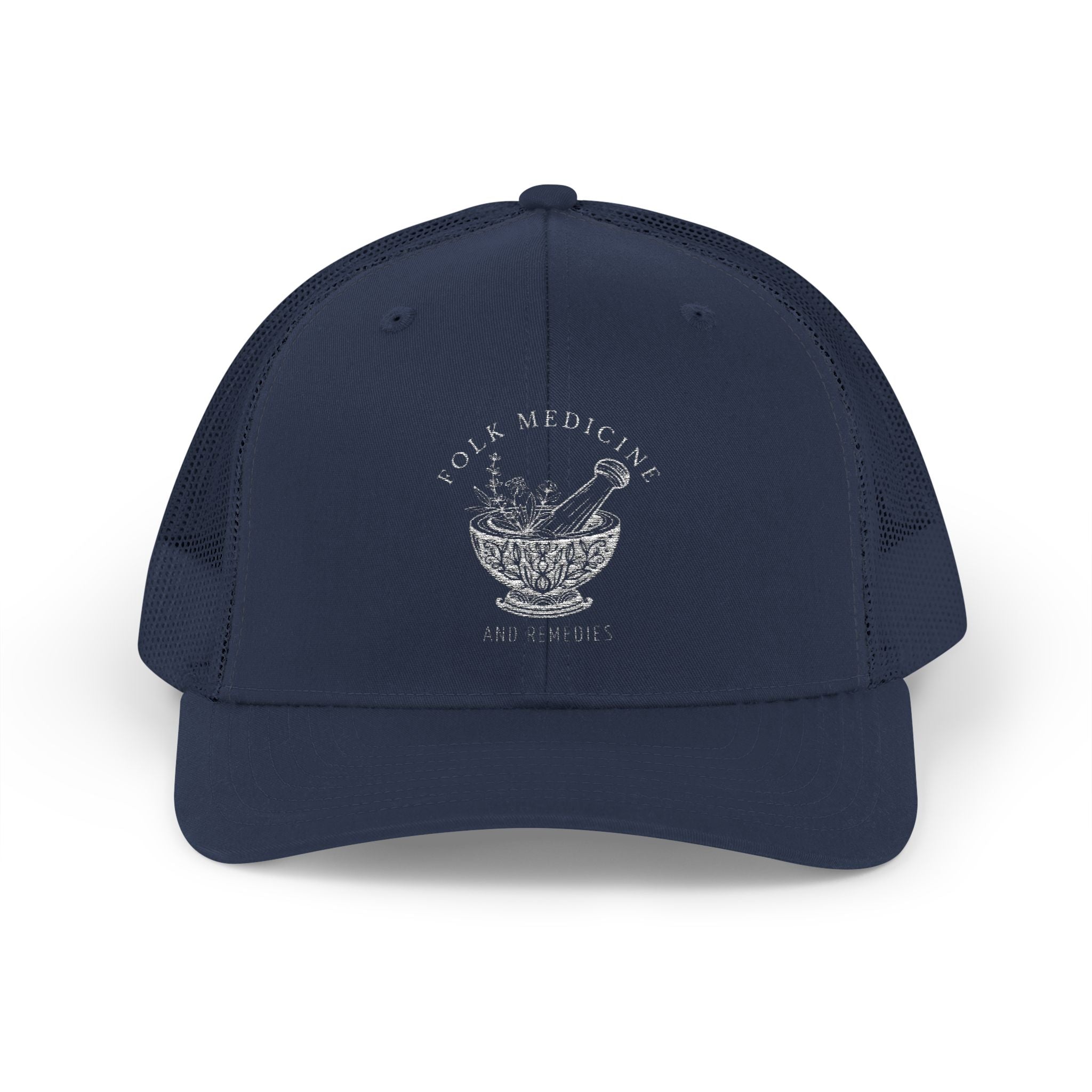 Snapback Trucker Cap, White Logo