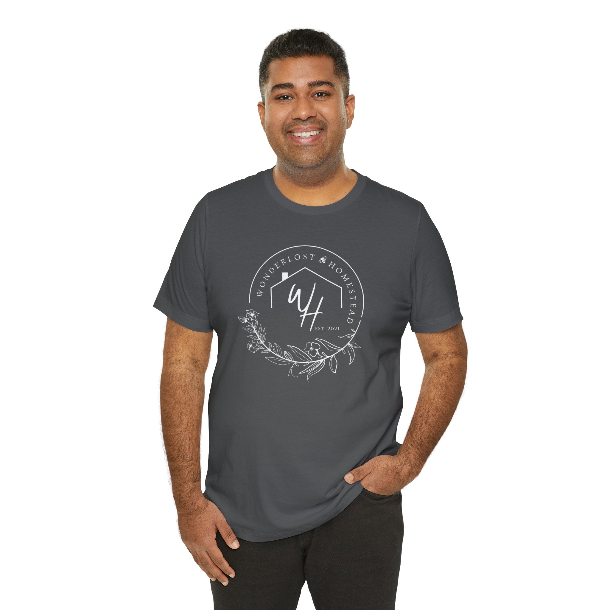 Unisex Short Sleeve T-Shirt, White Logo