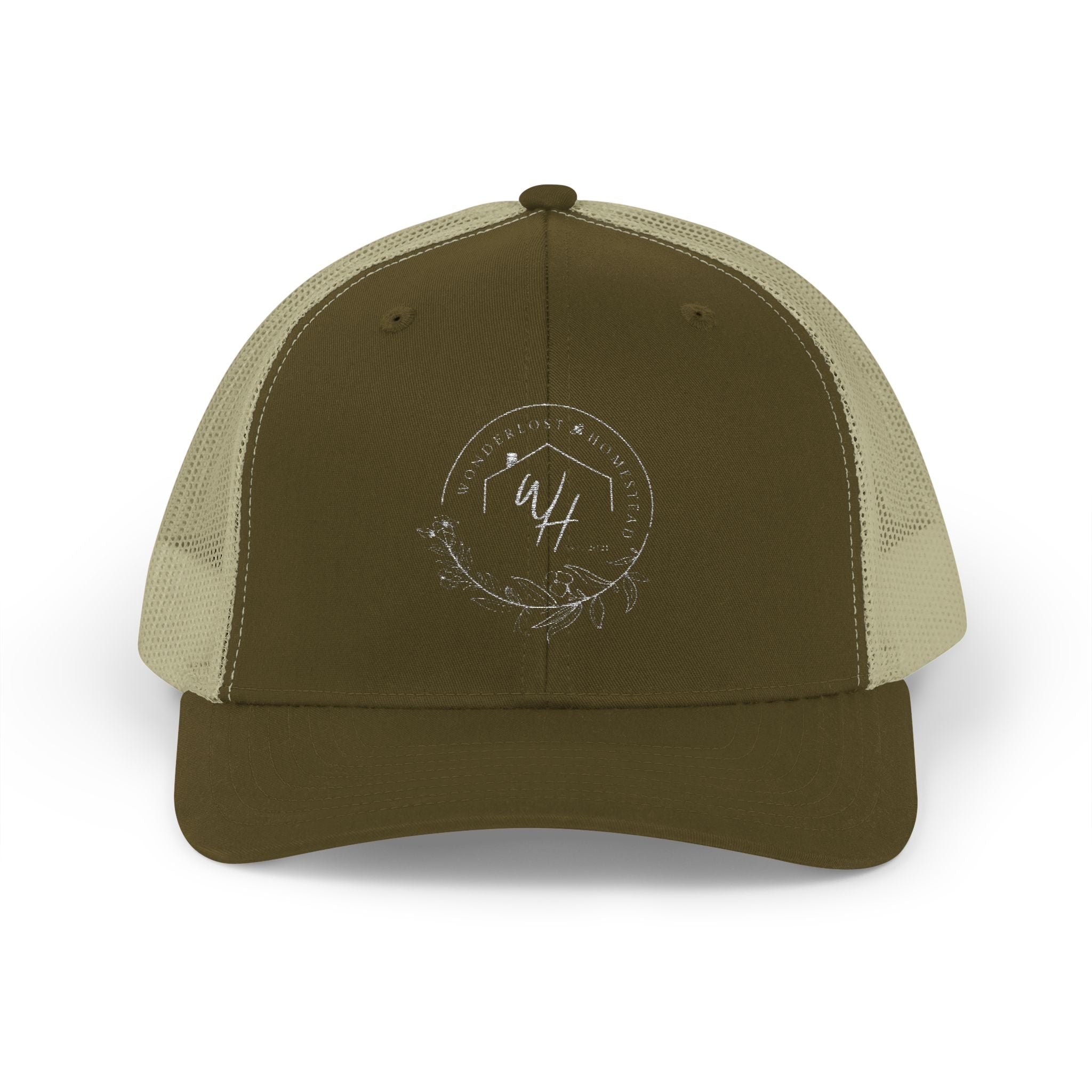 Snapback Trucker Cap, White Logo