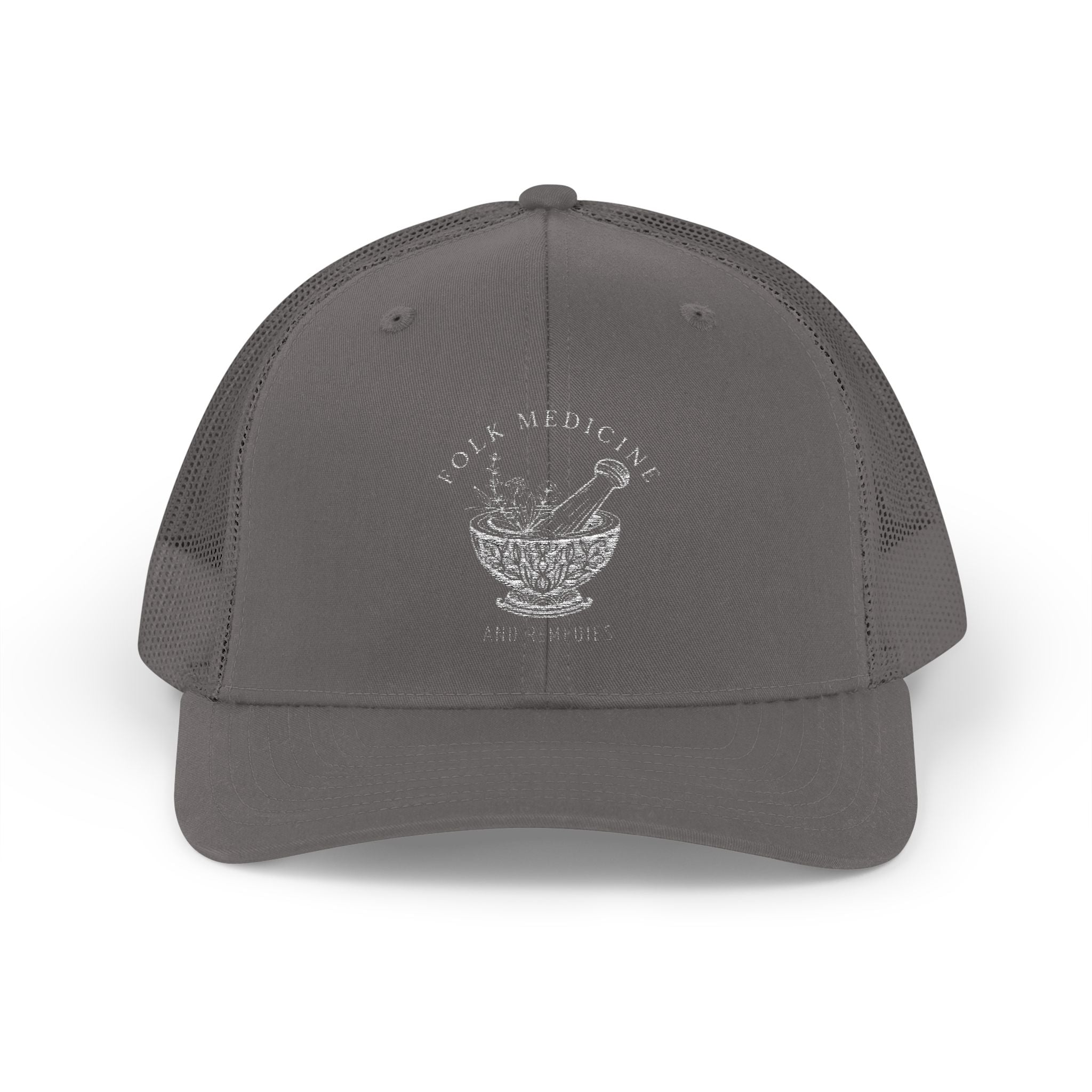 Snapback Trucker Cap, White Logo