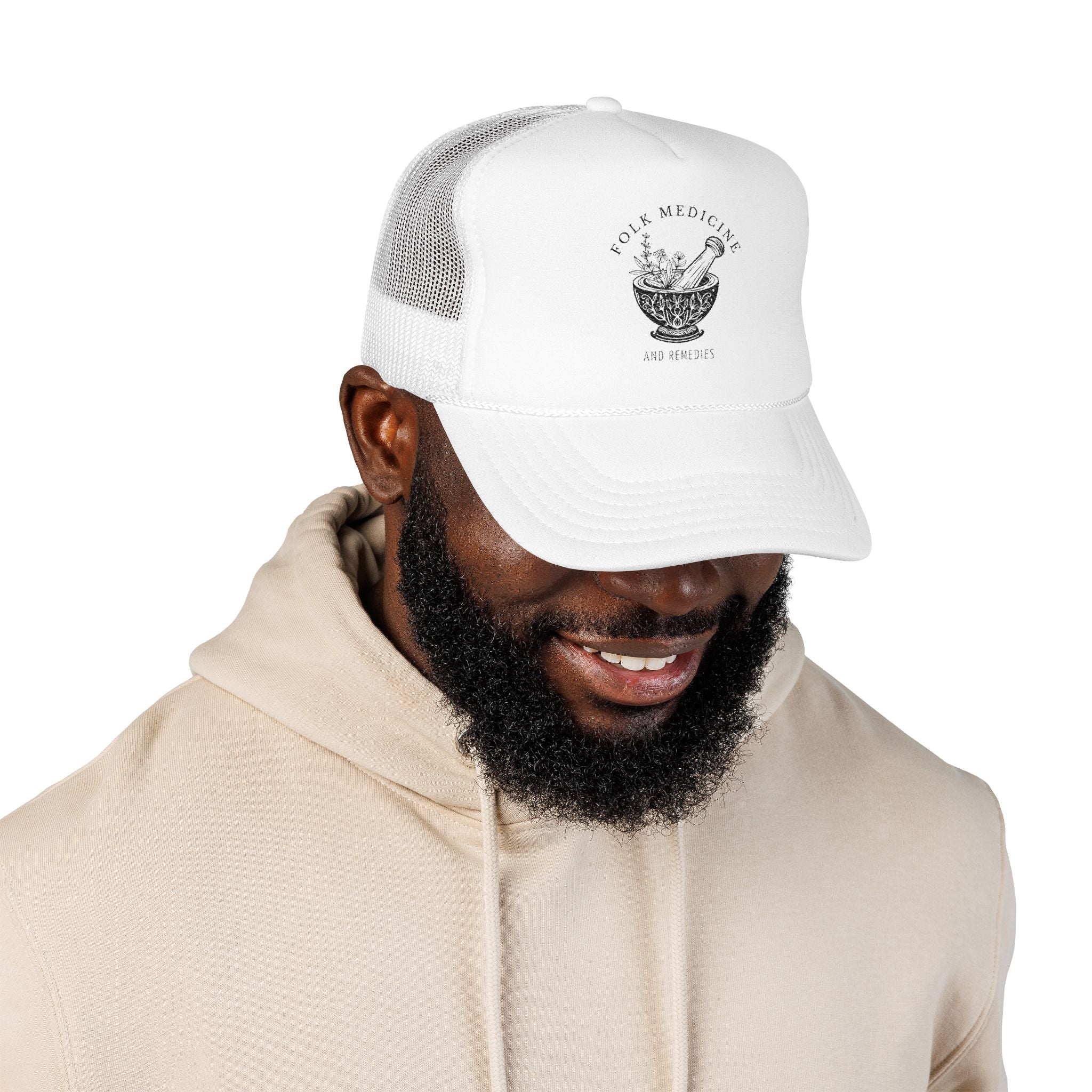 Foam Trucker Hat, Black Logo