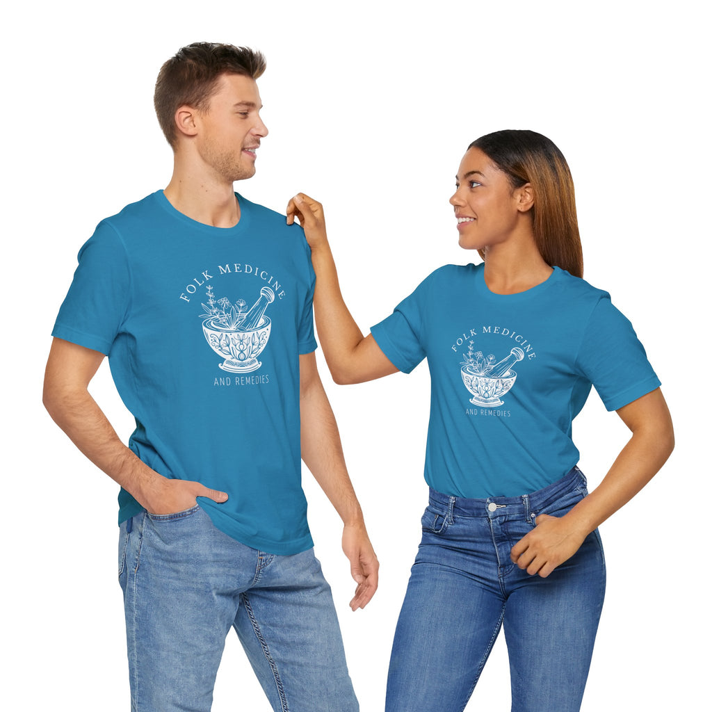 Unisex Short Sleeve T-Shirt, White Logo