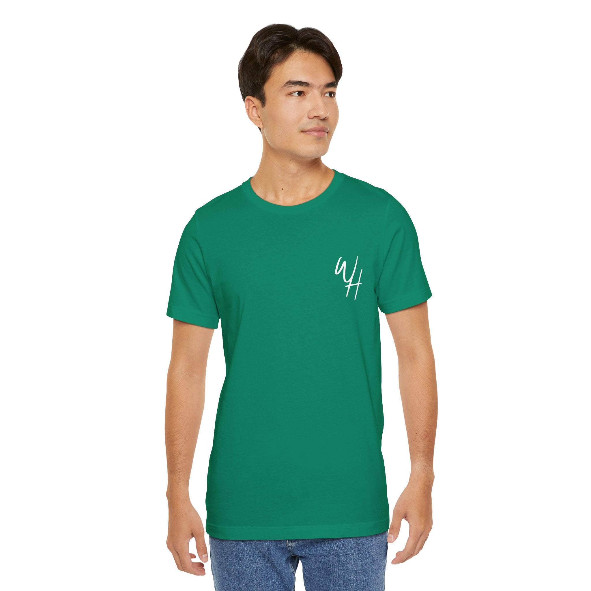 Unisex Short Sleeve T-Shirt, White Logo (Front/Back Designs)