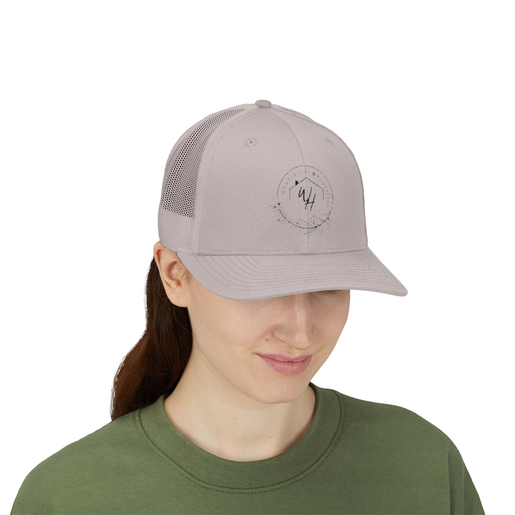 Snapback Trucker Cap, Black Logo