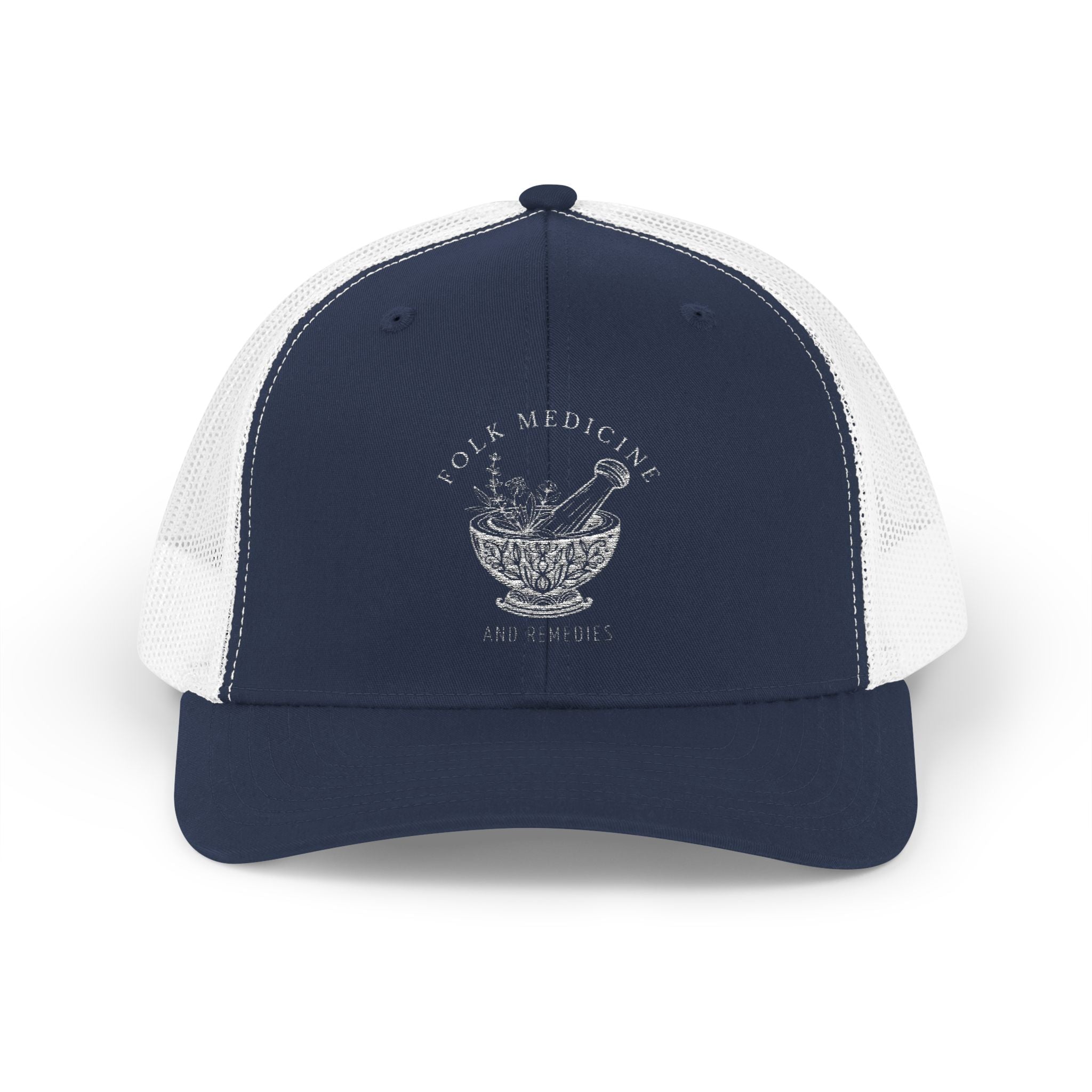Snapback Trucker Cap, White Logo