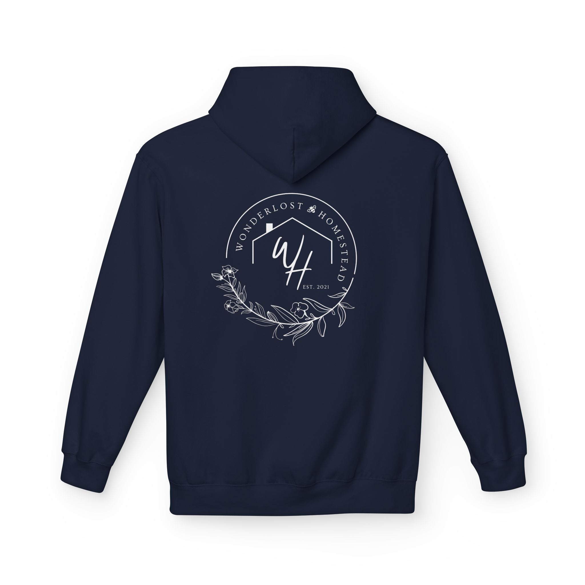 Unisex Hoodie, White Logo (Front/Back Designs)