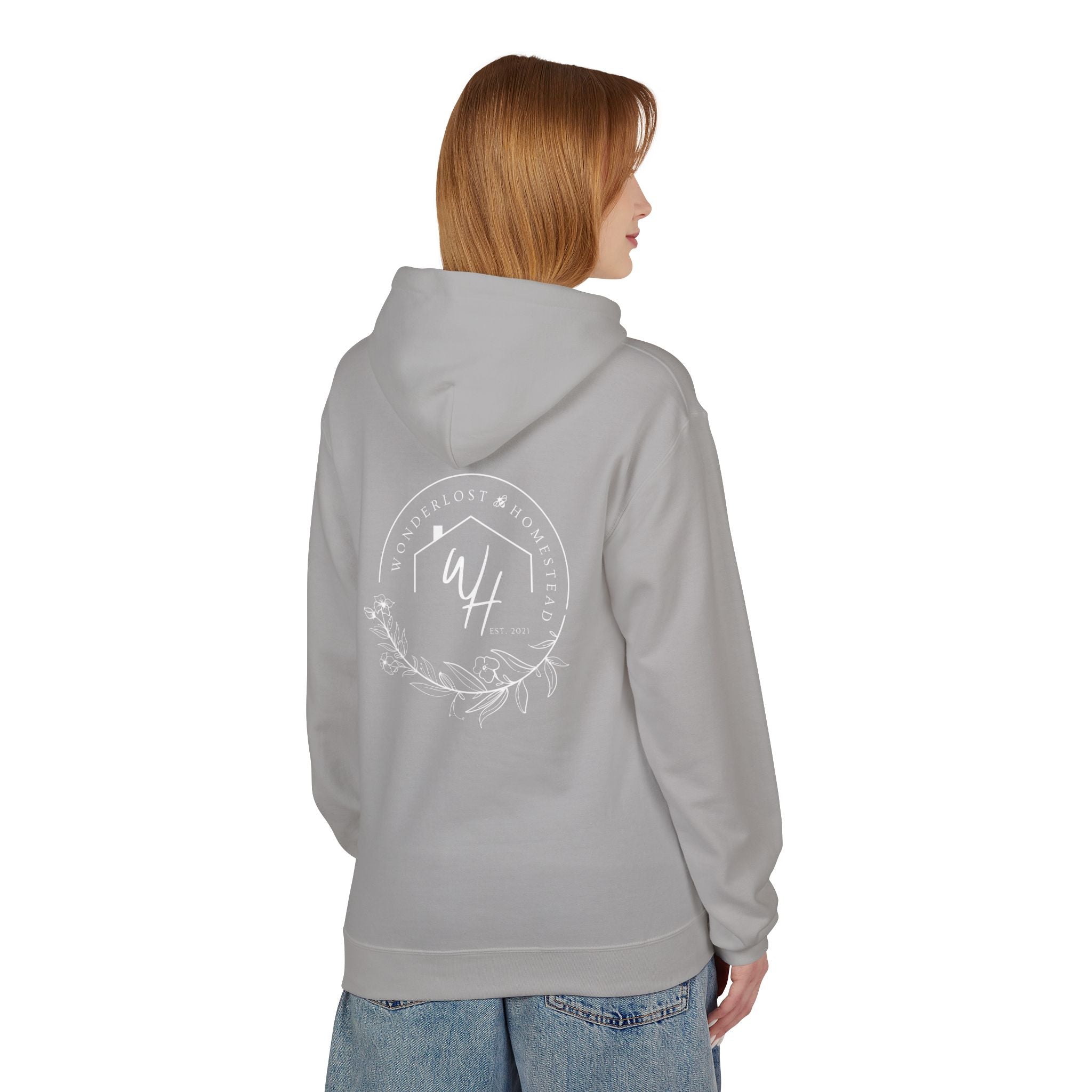 Unisex Hoodie, White Logo (Front/Back Designs)