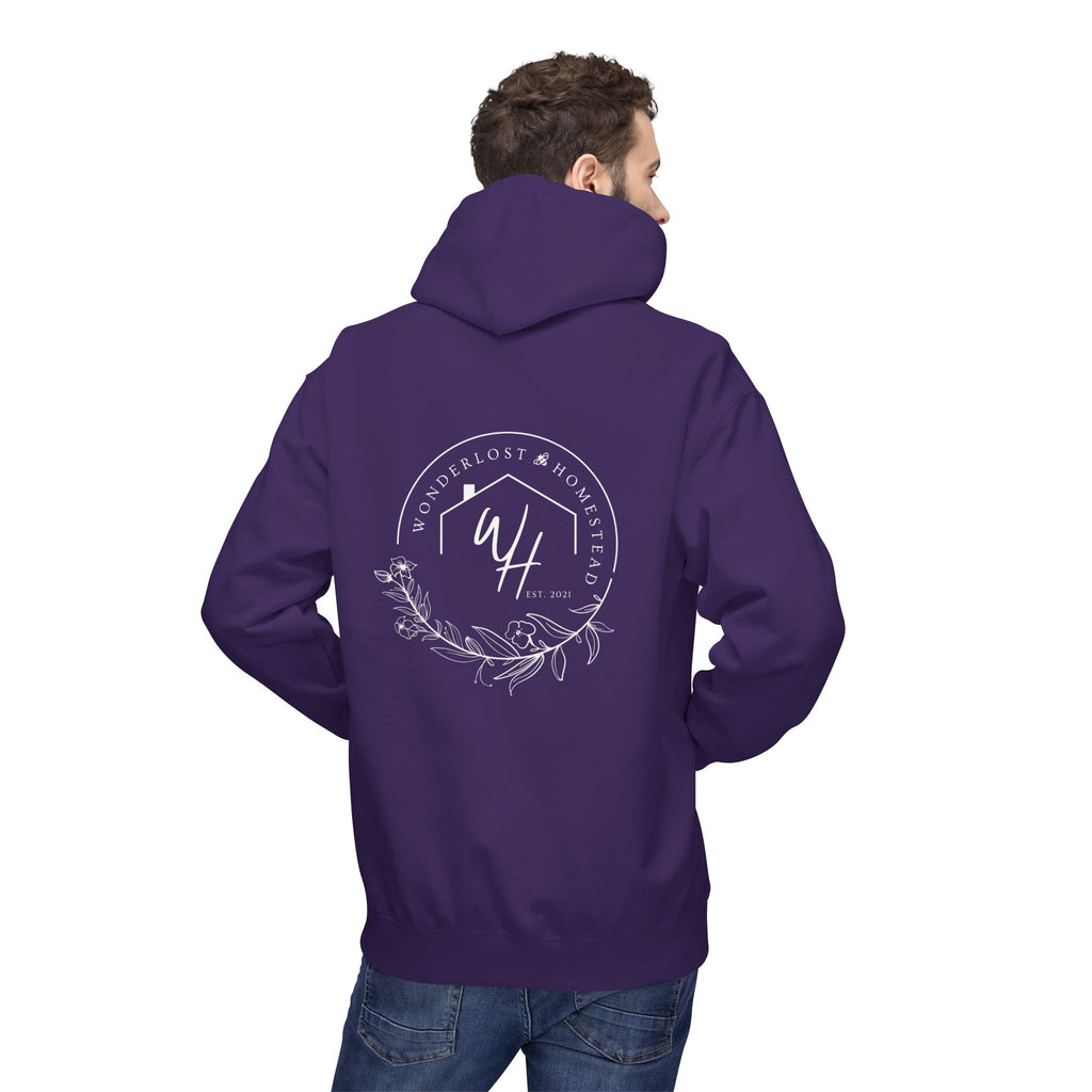 Unisex Hoodie, White Logo (Front/Back Designs)