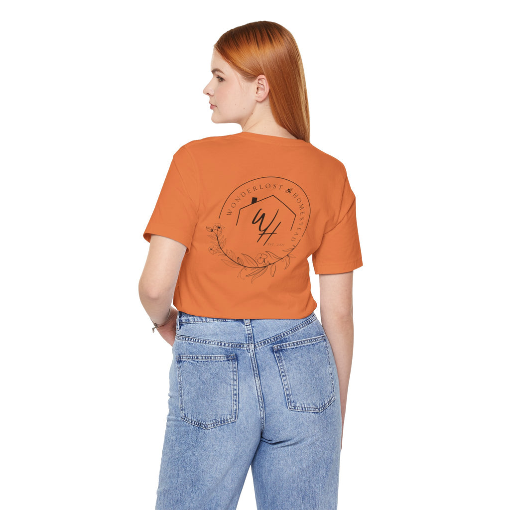 Unisex Short Sleeve T-Shirt, Black Logo (Front/Back Designs)
