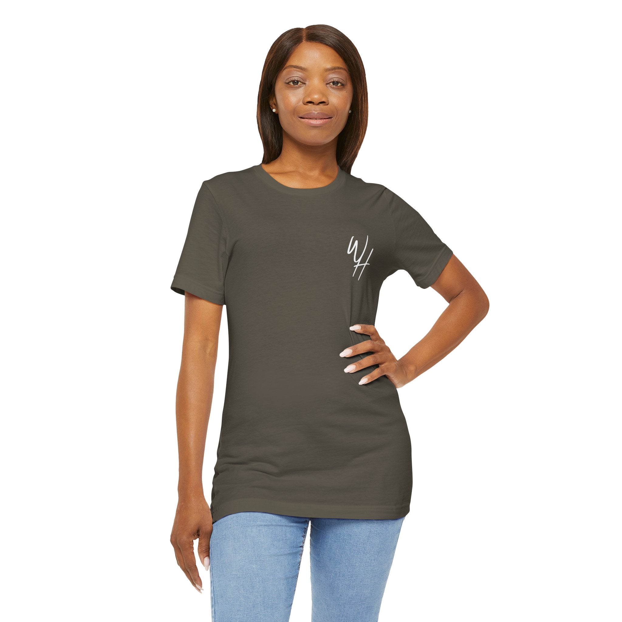 Unisex Short Sleeve T-Shirt, White Logo (Front/Back Designs)