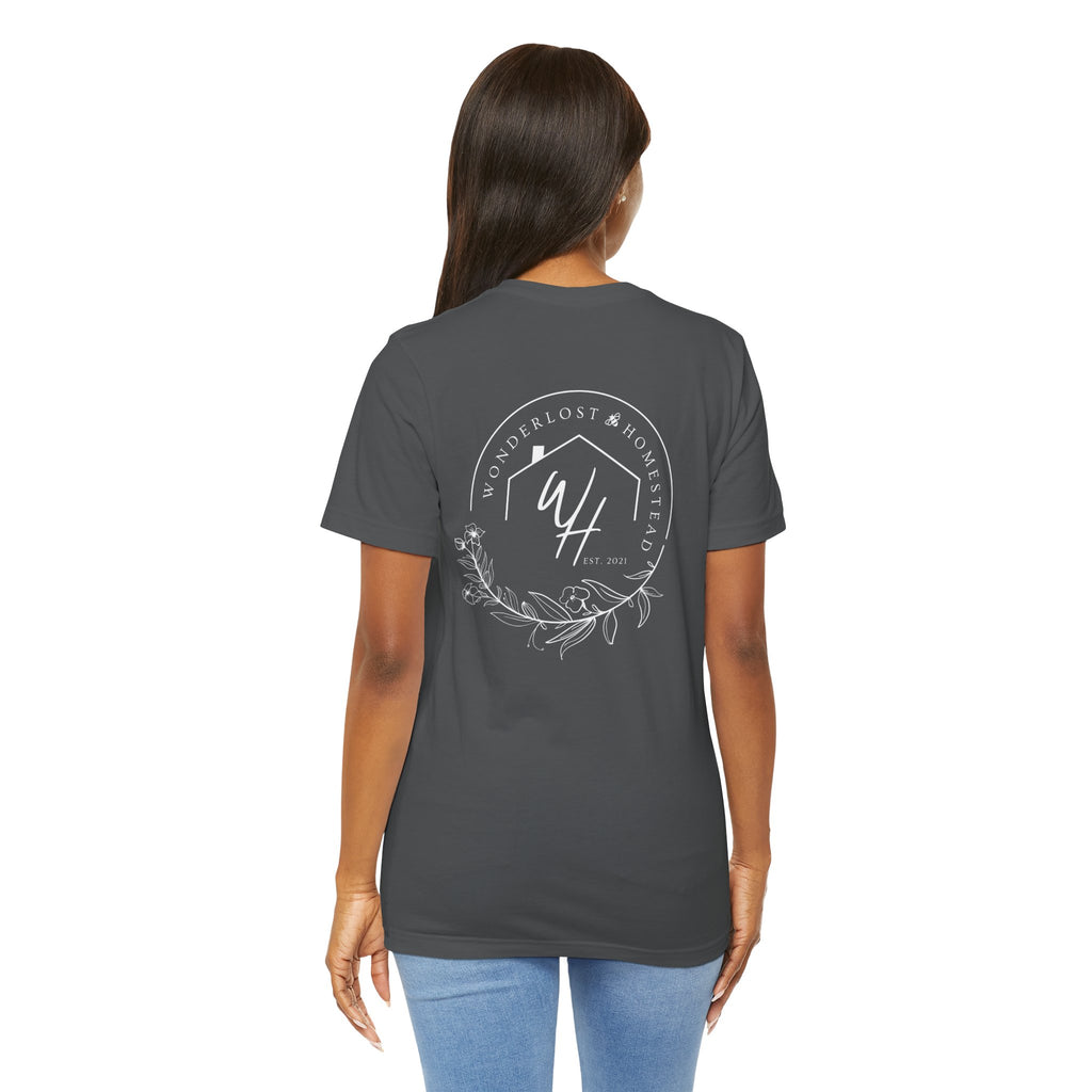 Unisex Short Sleeve T-Shirt, White Logo (Front/Back Designs)