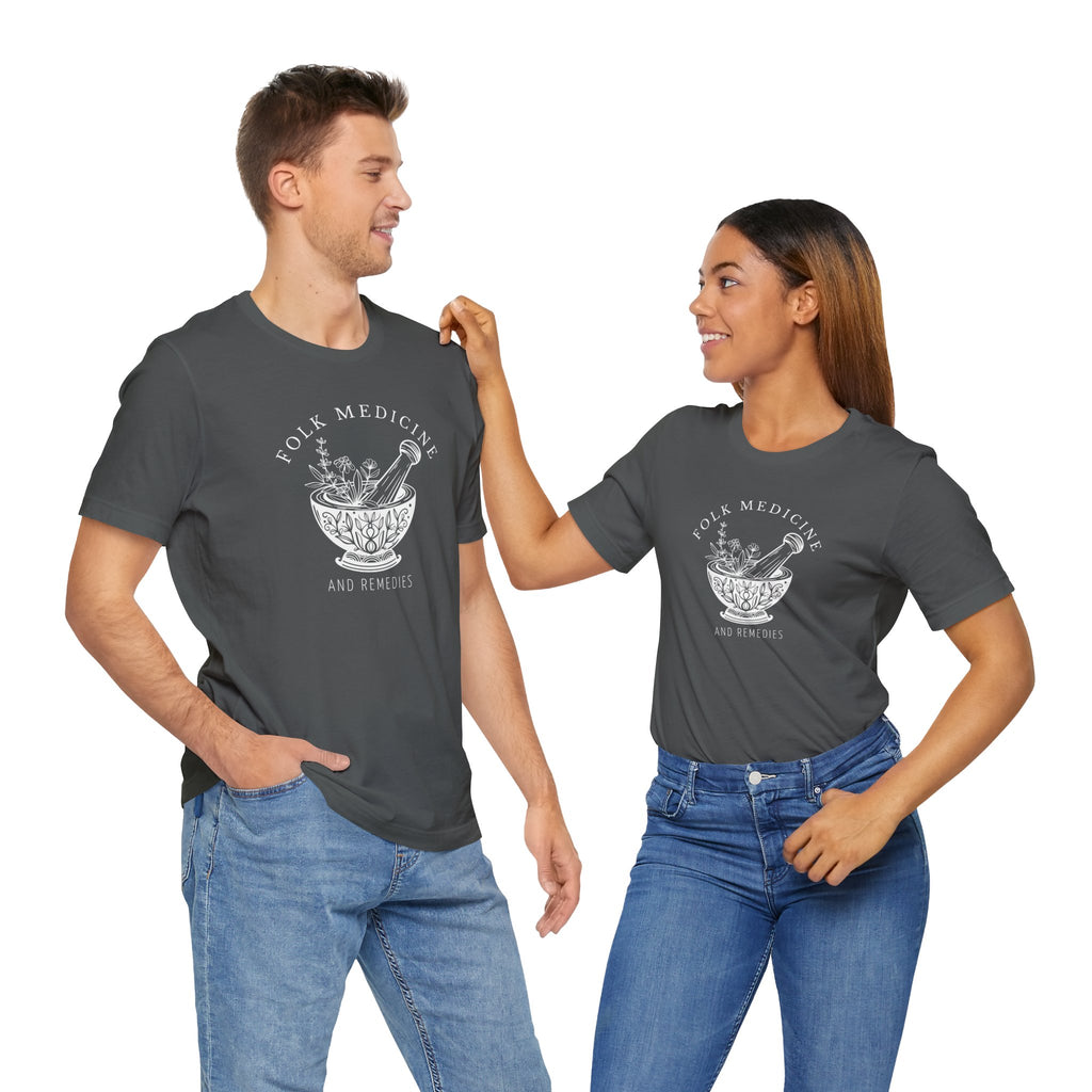 Unisex Short Sleeve T-Shirt, White Logo