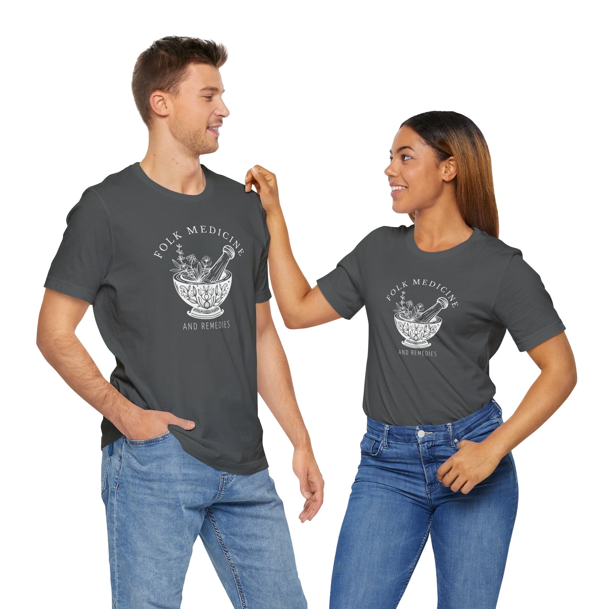 Unisex Short Sleeve T-Shirt, White Logo