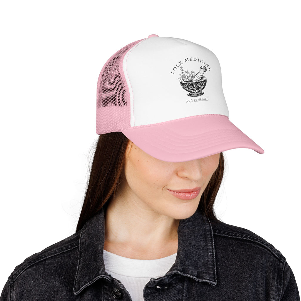 Foam Trucker Hat, Black Logo