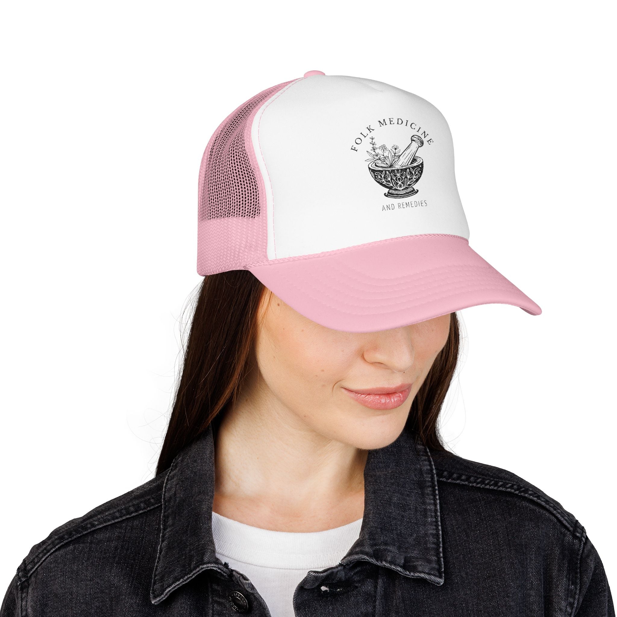 Foam Trucker Hat, Black Logo