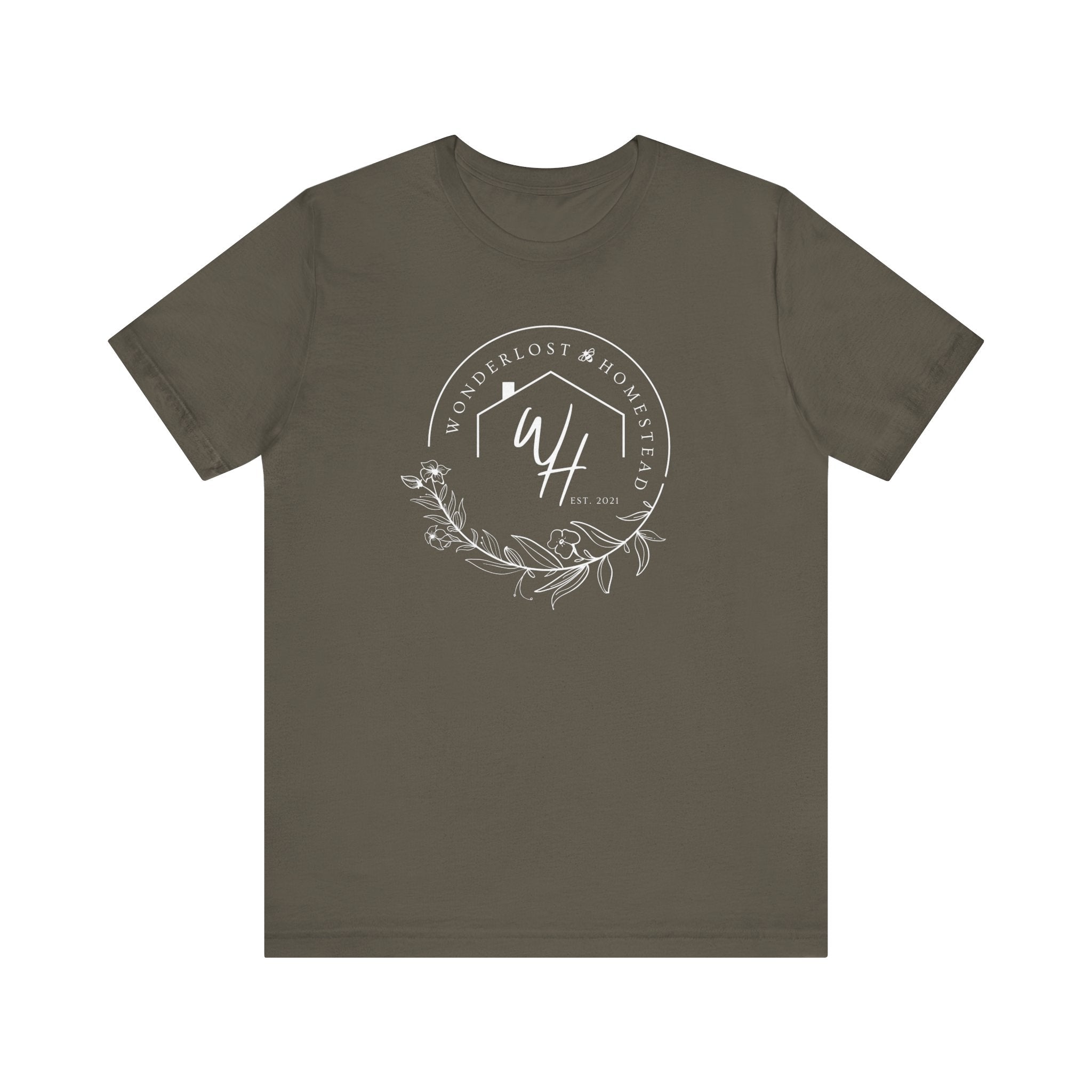 Unisex Short Sleeve T-Shirt, White Logo