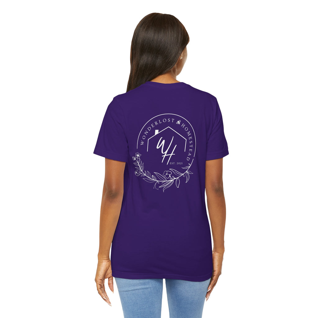 Unisex Short Sleeve T-Shirt, White Logo (Front/Back Designs)