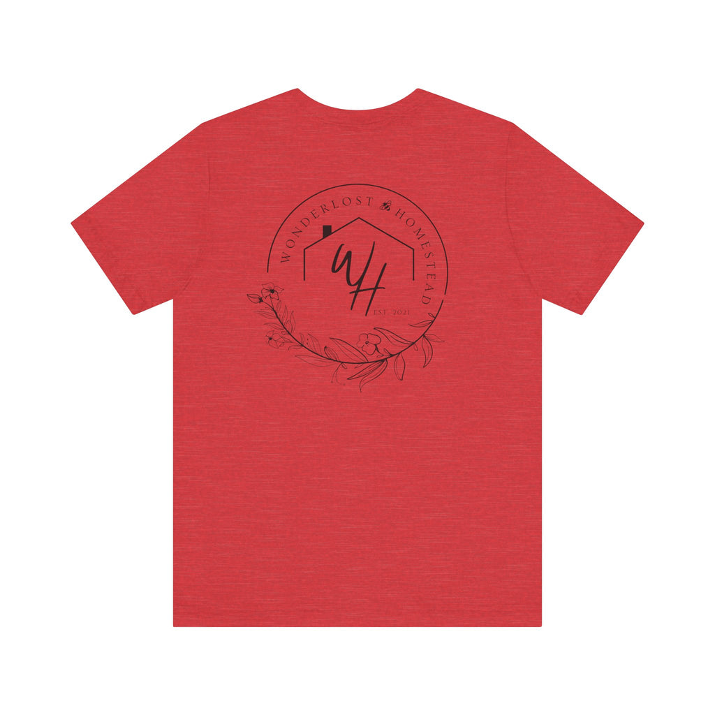 Unisex Short Sleeve T-Shirt, Black Logo (Front/Back Designs)