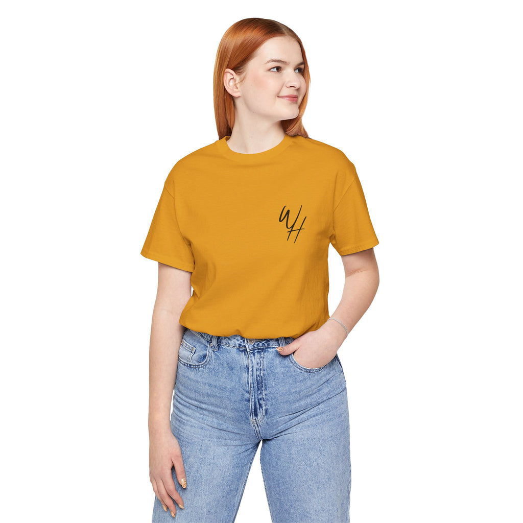 Unisex Short Sleeve T-Shirt, Black Logo (Front/Back Designs)
