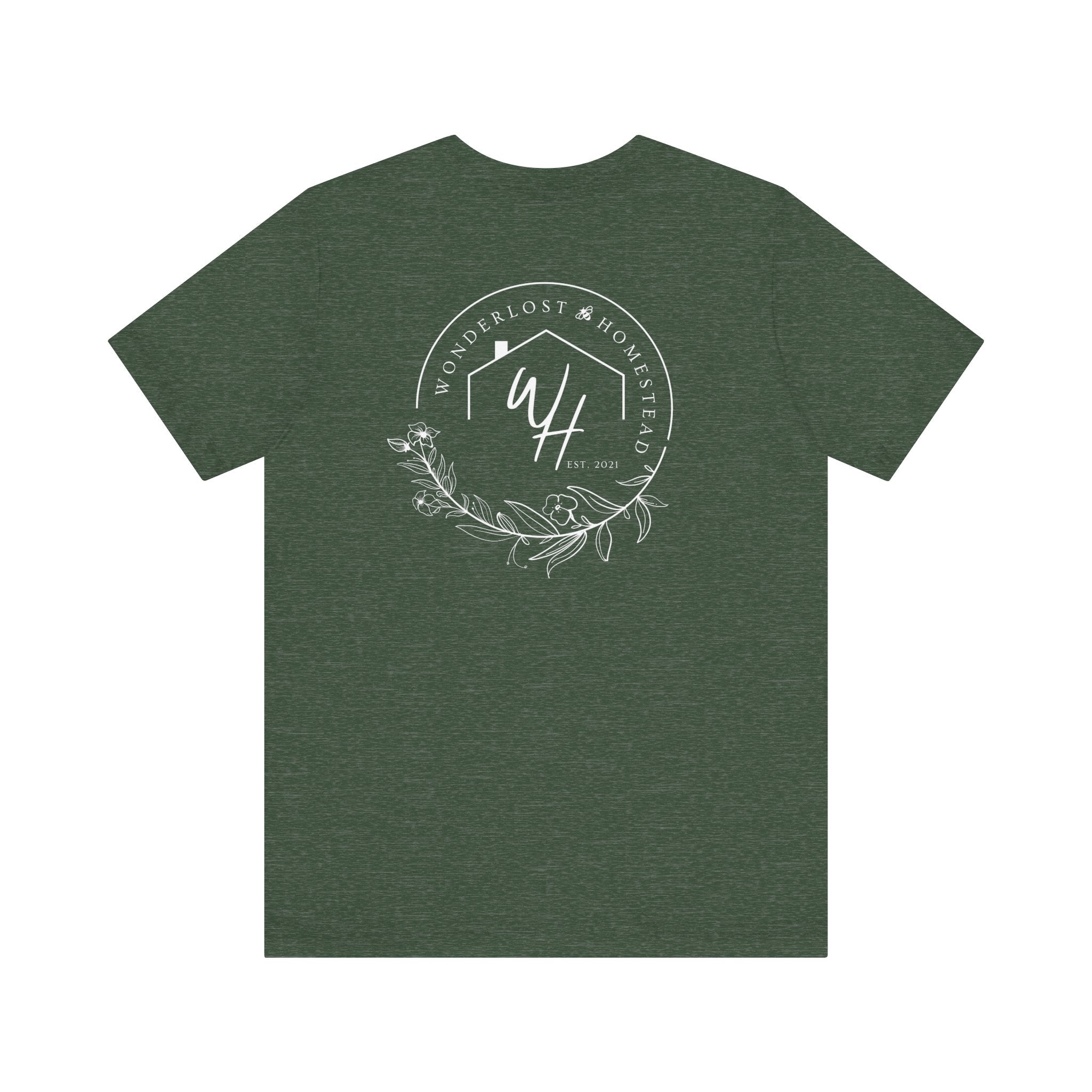 Unisex Short Sleeve T-Shirt, White Logo (Front/Back Designs)